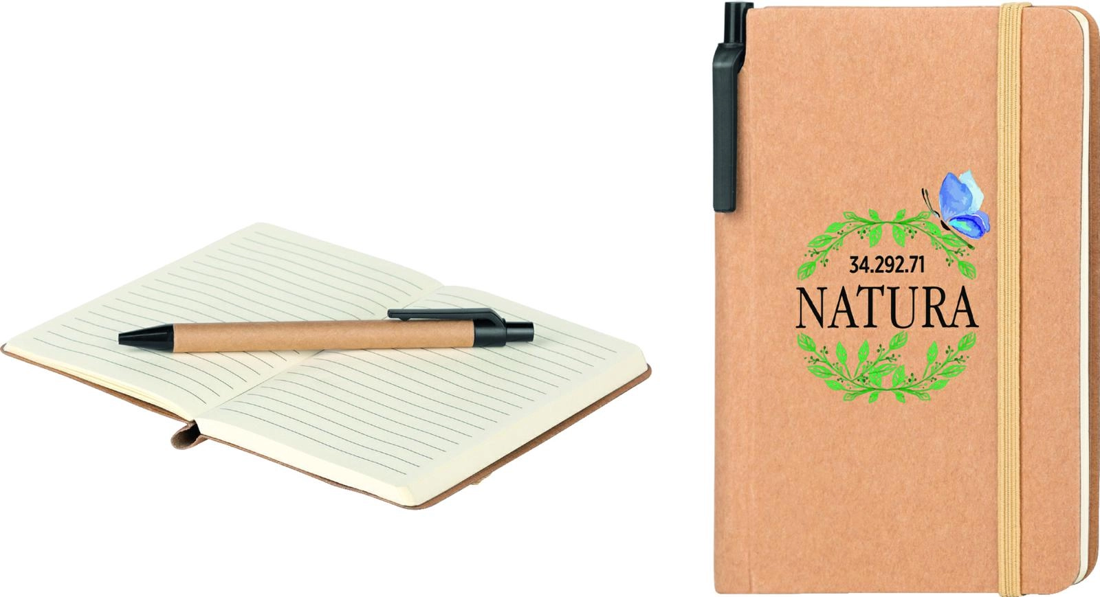 Immagine BLOCCO NOTES IN CARTONCINO BIODEGRADABILE A6 CON PENNA