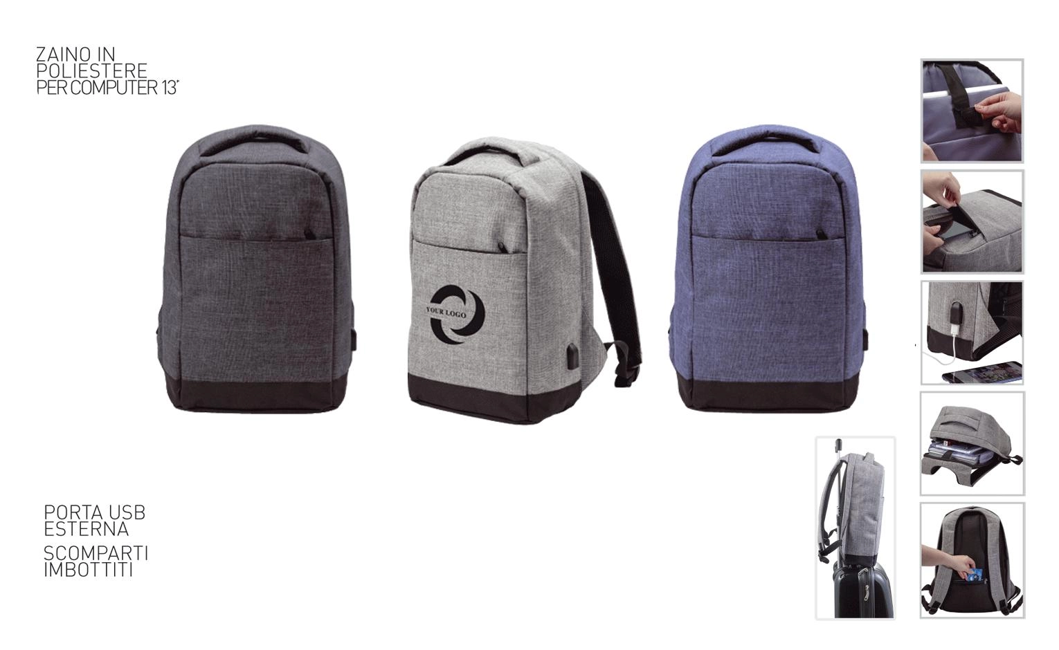 Immagine ZAINO ANTITACCHEGGIO IN POLIESTERE 600D