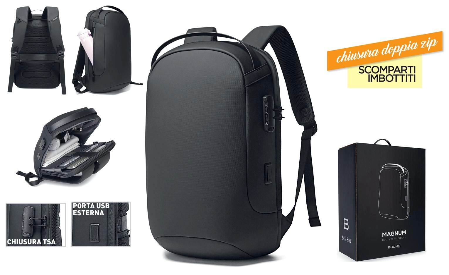 Immagine ZAINO PORTACOMPUTER CHIUSURA TSA MAGNUM