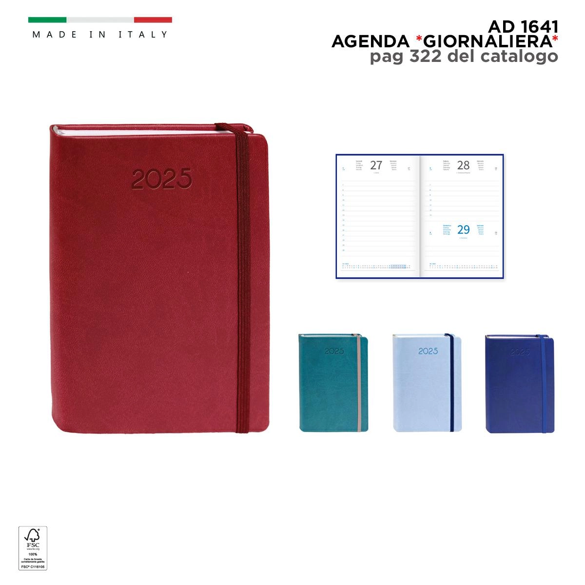 Immagine AGENDA GIORNALIERA IN VIVELLA 11x16,5