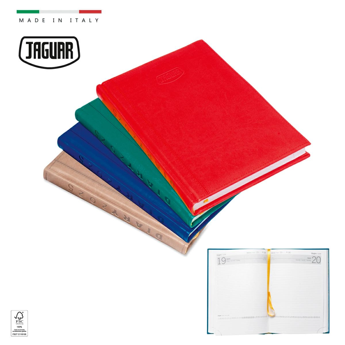 Immagine AGENDA GIORNALIERA 15x21 JAGUAR IN VIVELLA TERMOVIRANTE