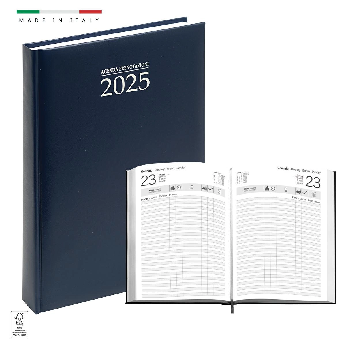 Immagine MAXI AGENDA GIORNALIERA PER RISTORANTI 21x29,7 IN MATRA