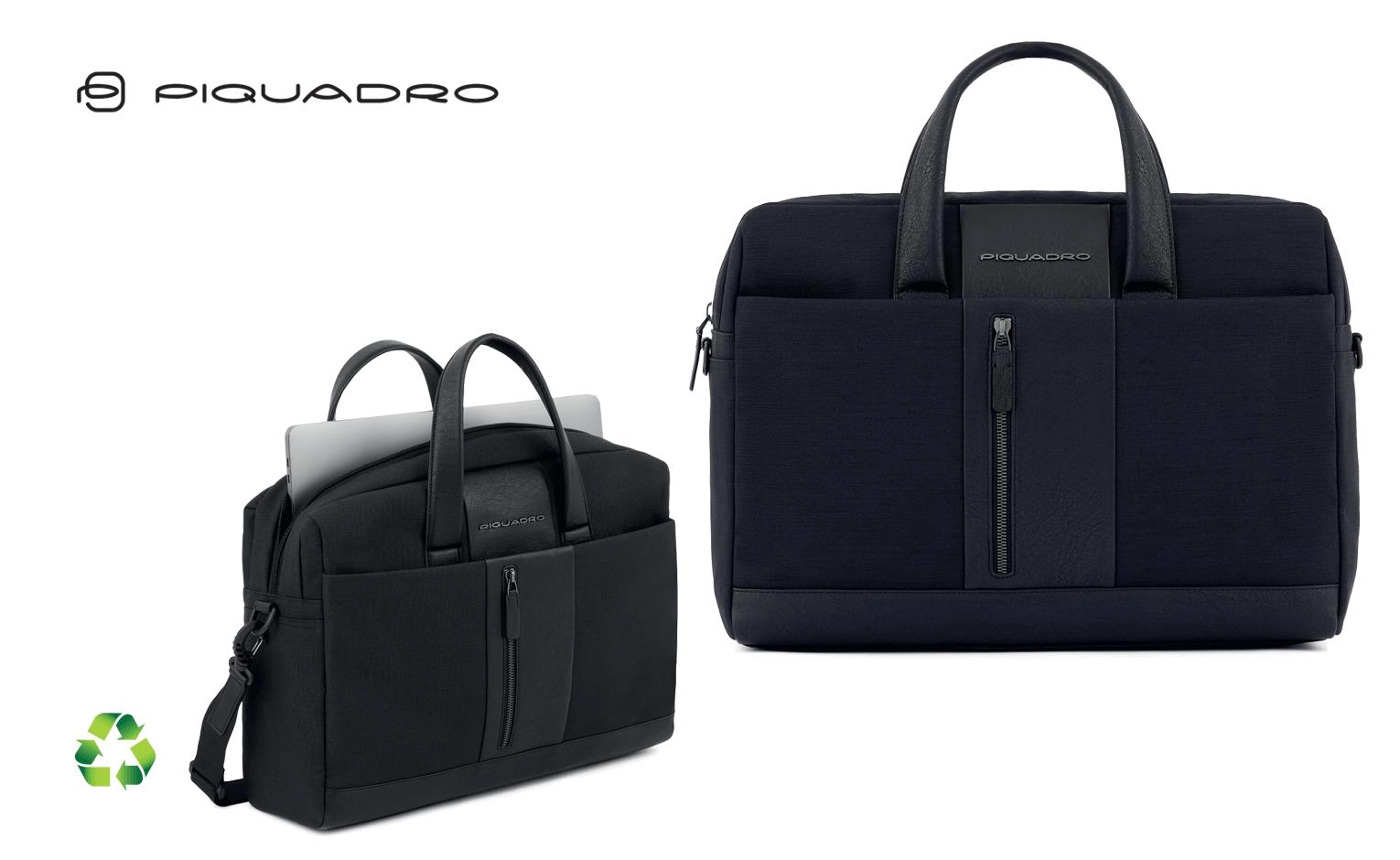 Immagine CARTELLA PORTACOMPUTER IN POLIESTERE RICICLATO PIQUADRO