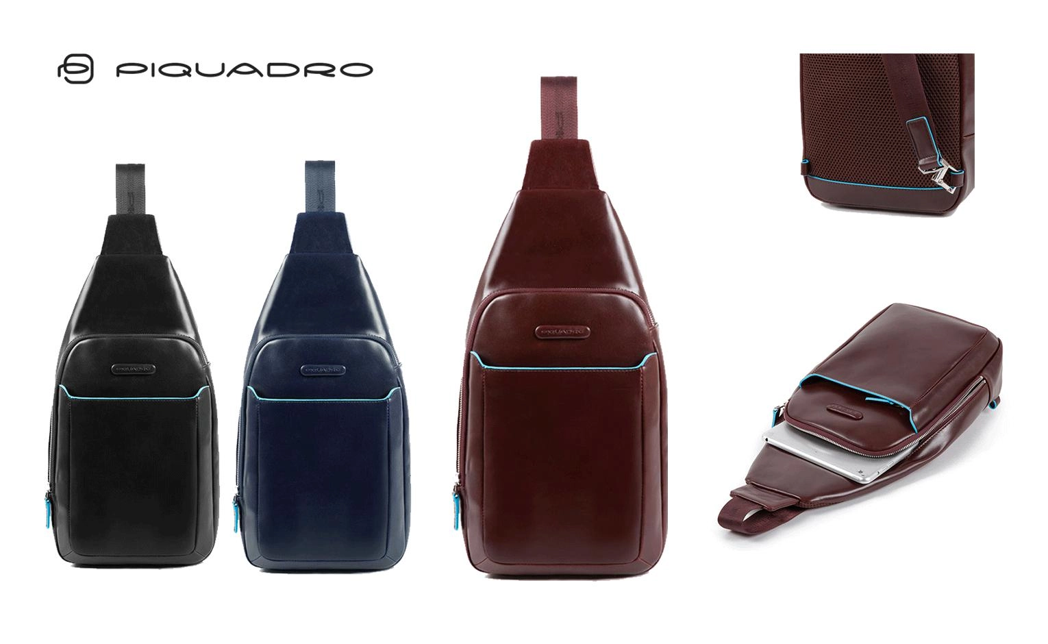 Immagine ZAINO MONOSPALLA ANTIFRODE IN PELLE PIQUADRO