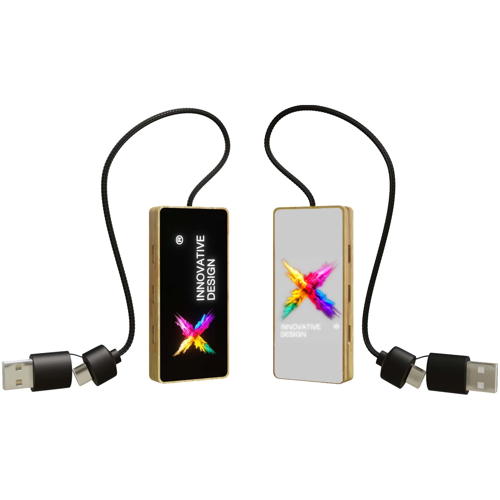 Immagine Hub USB 8 in 1 in legno con doppio ingresso e 6 porte SCX.design H21