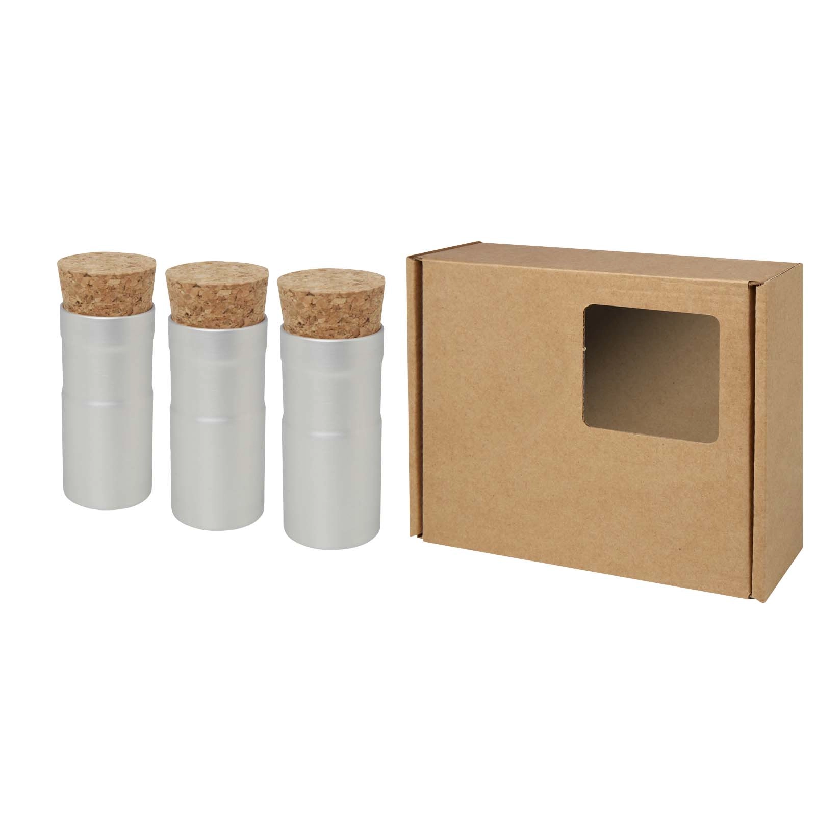 Immagine Giardino da scrivania con mix di fiori, set di tre vasi Hey Pots