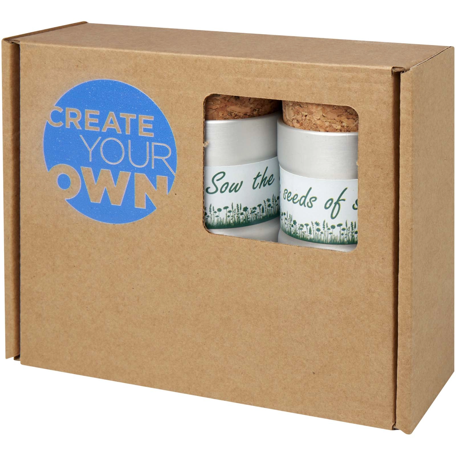 Immagine Giardino da scrivania con mix di fiori, set di tre vasi Hey Pots