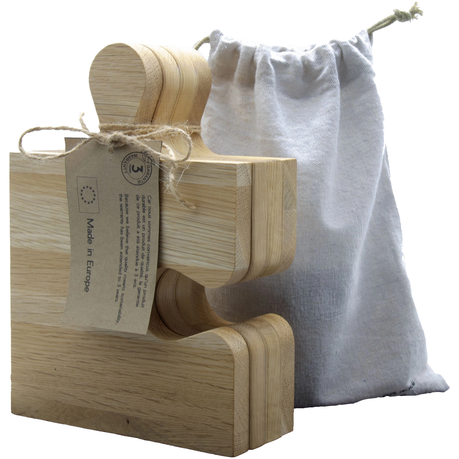 Immagine Tagliere in rovere con design puzzle SCX.design K05