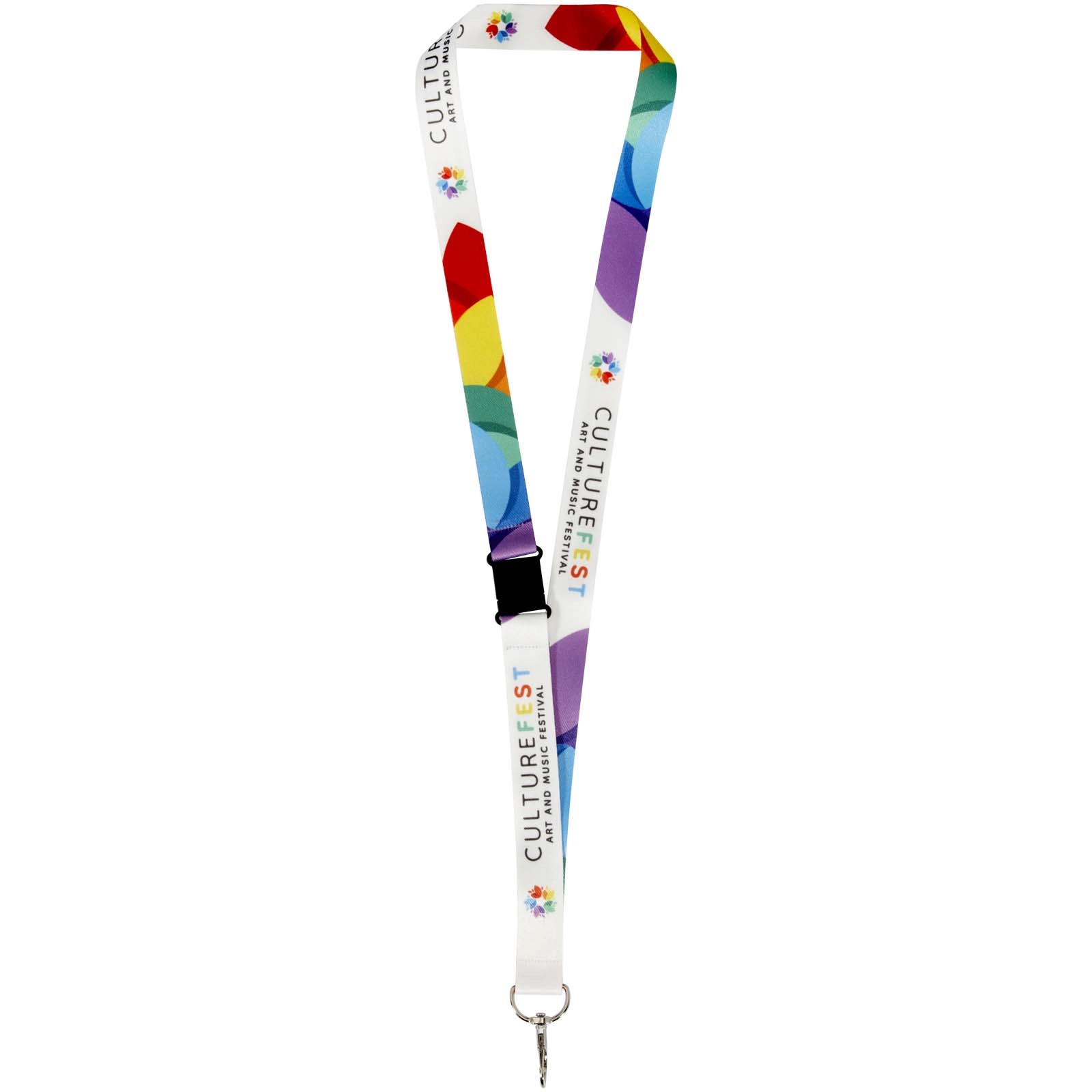 Immagine Lanyard in PET riciclato con stampa in sublimazione e sgancio di sicurezza Lois