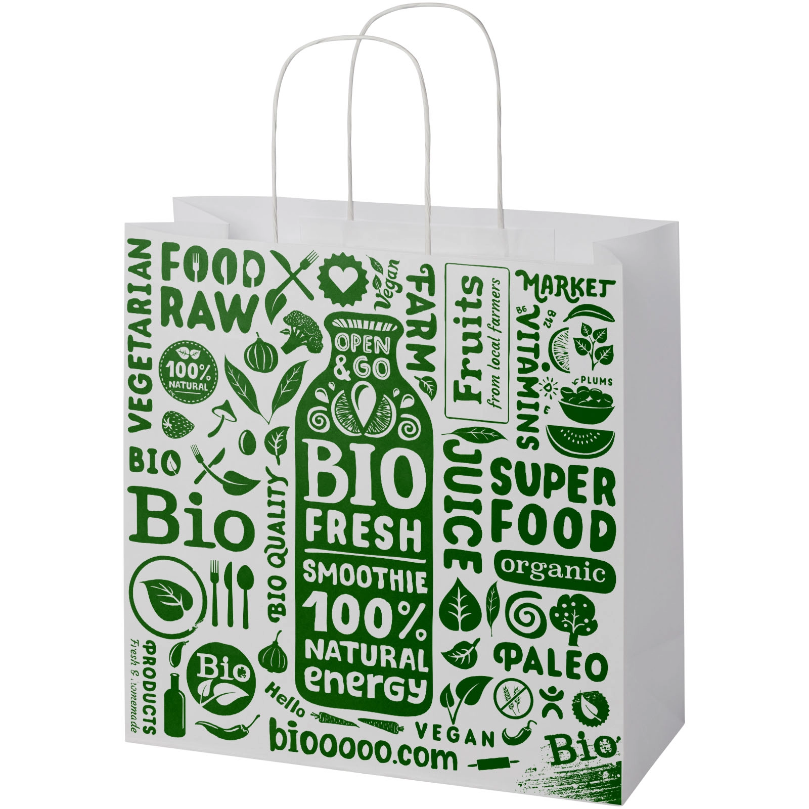 Immagine Shopper in carta kraft da 120g/m2 con manici intrecciati - XL 