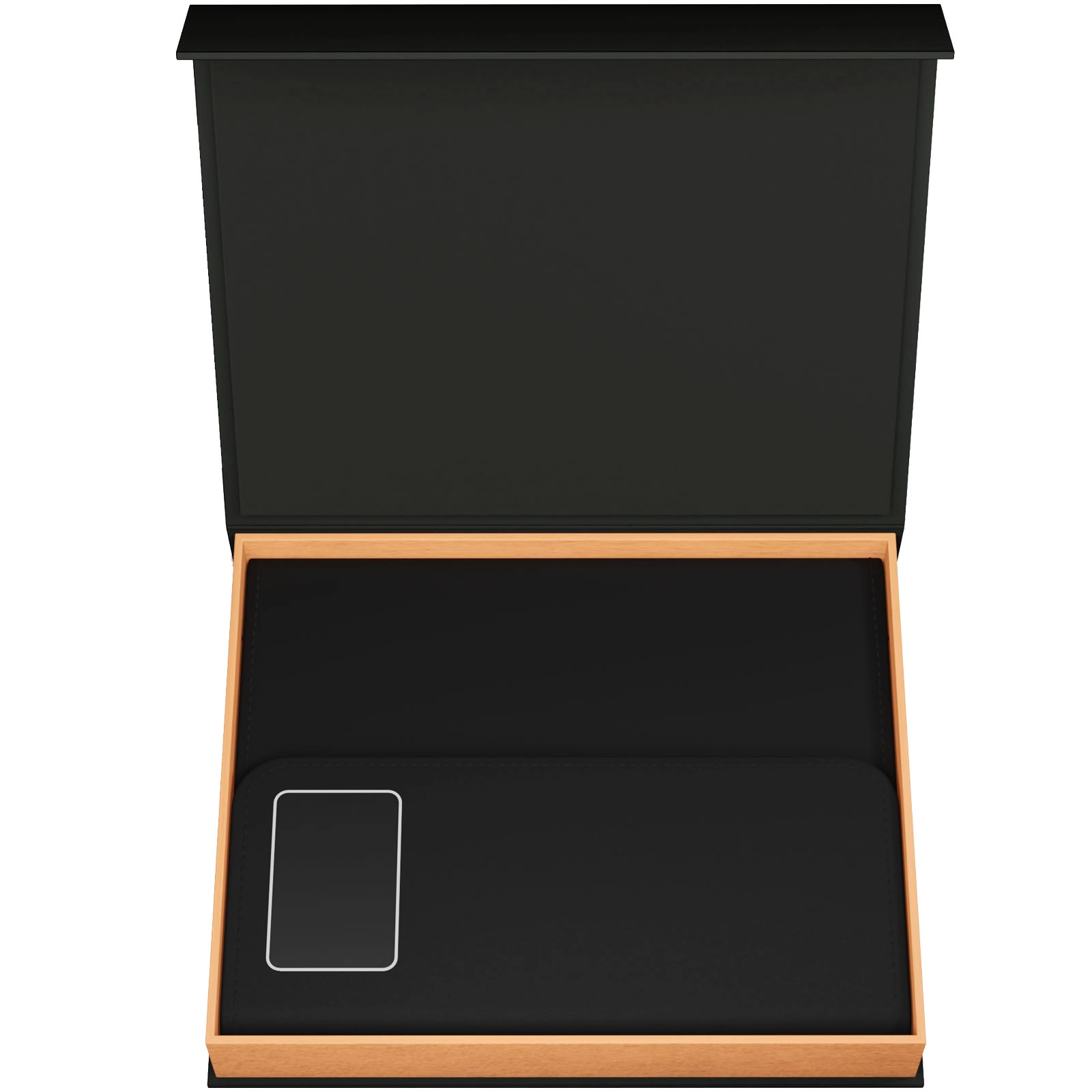 Immagine Blocco note formato A5 con power bank wireless da 5 W/4000 mAh e logo luminoso SCX.design O18