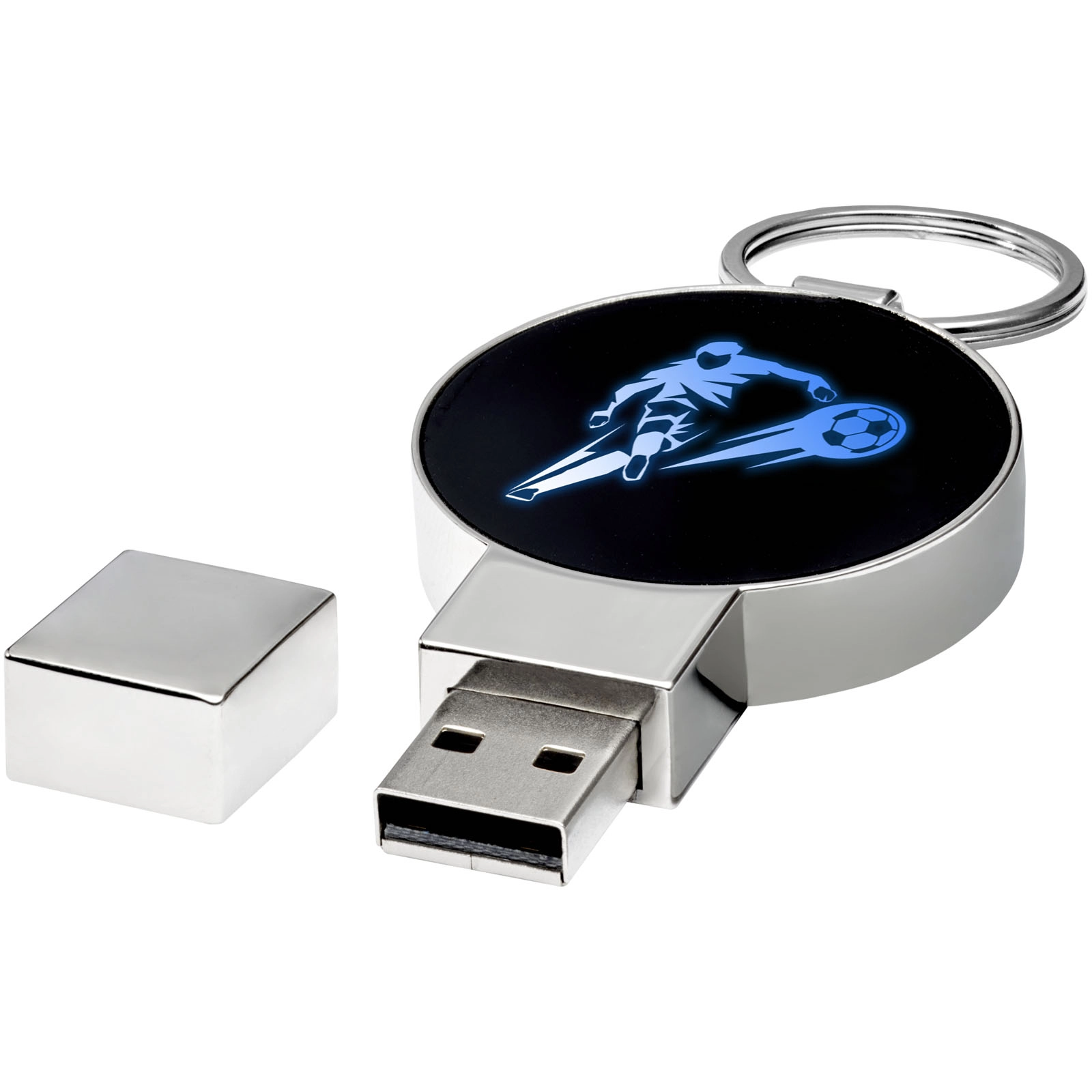 Immagine USB rotonda con logo luminoso