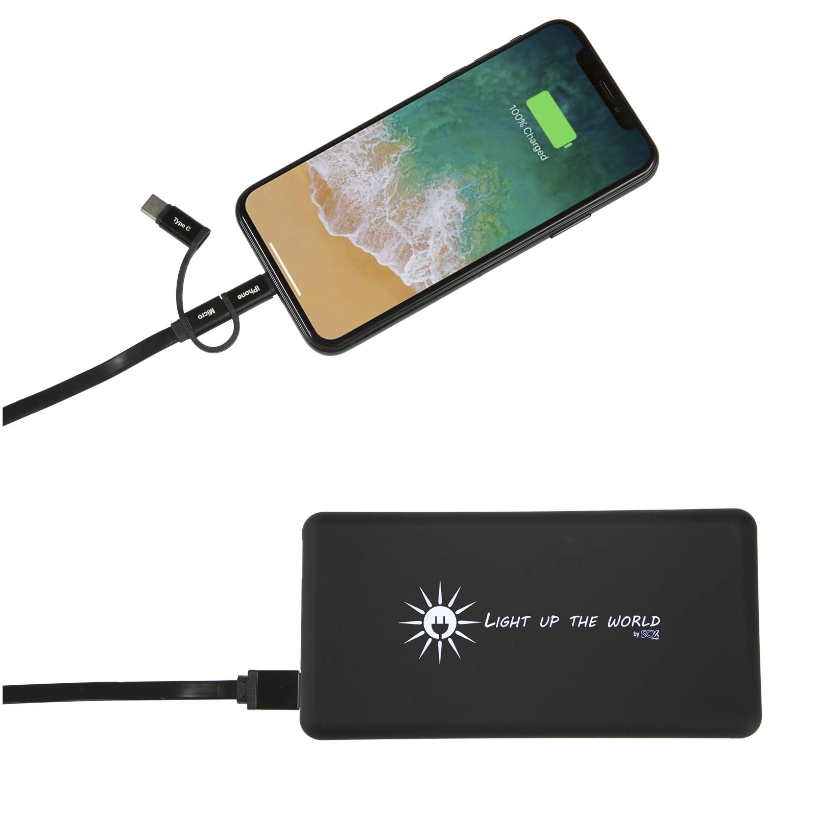 Immagine Power bank luminoso SCX.design P30 a carica solare