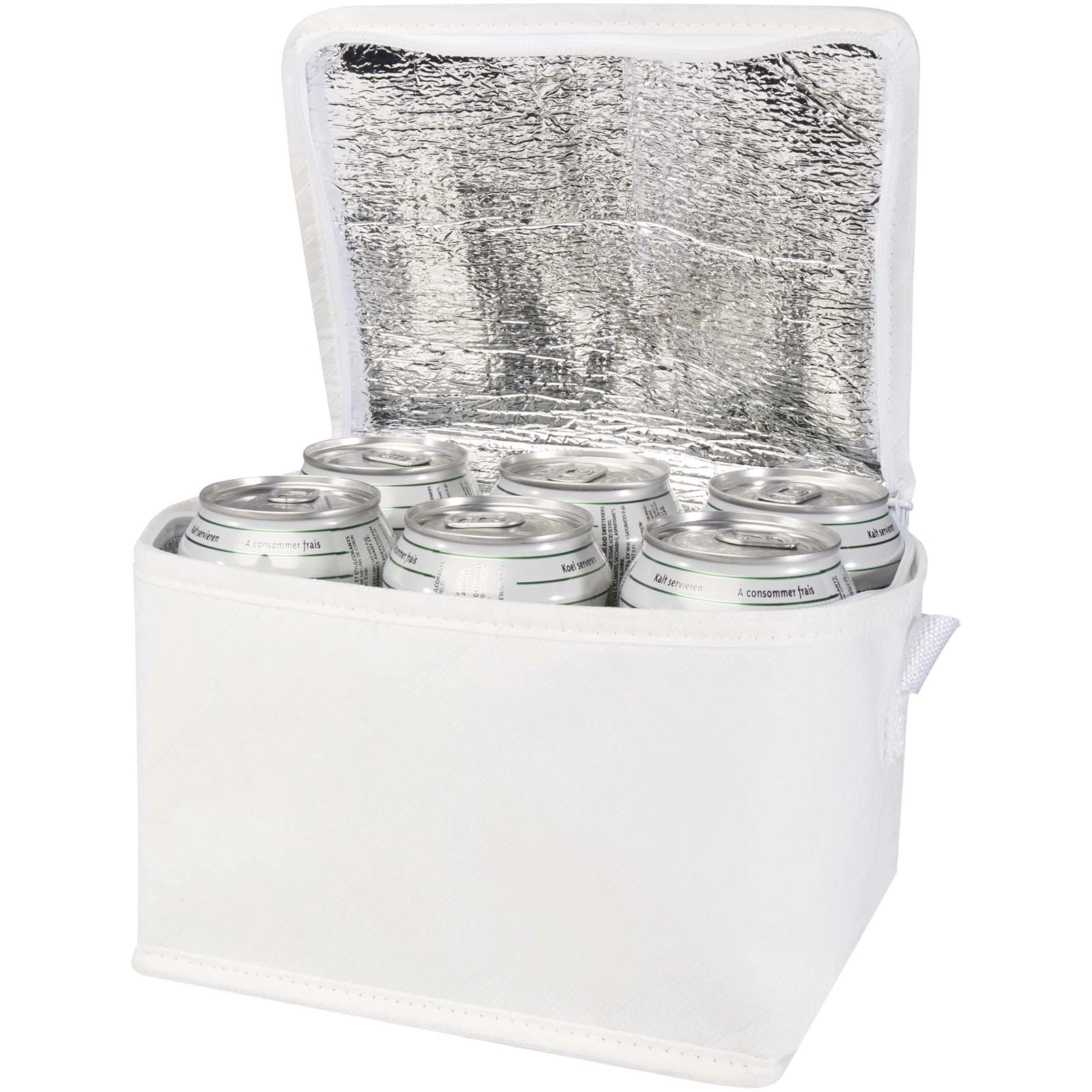 Immagine Borsa termica con capacità per 6 lattine in tessuto non tessuto riciclato certificato GRS Spectrum - 4L