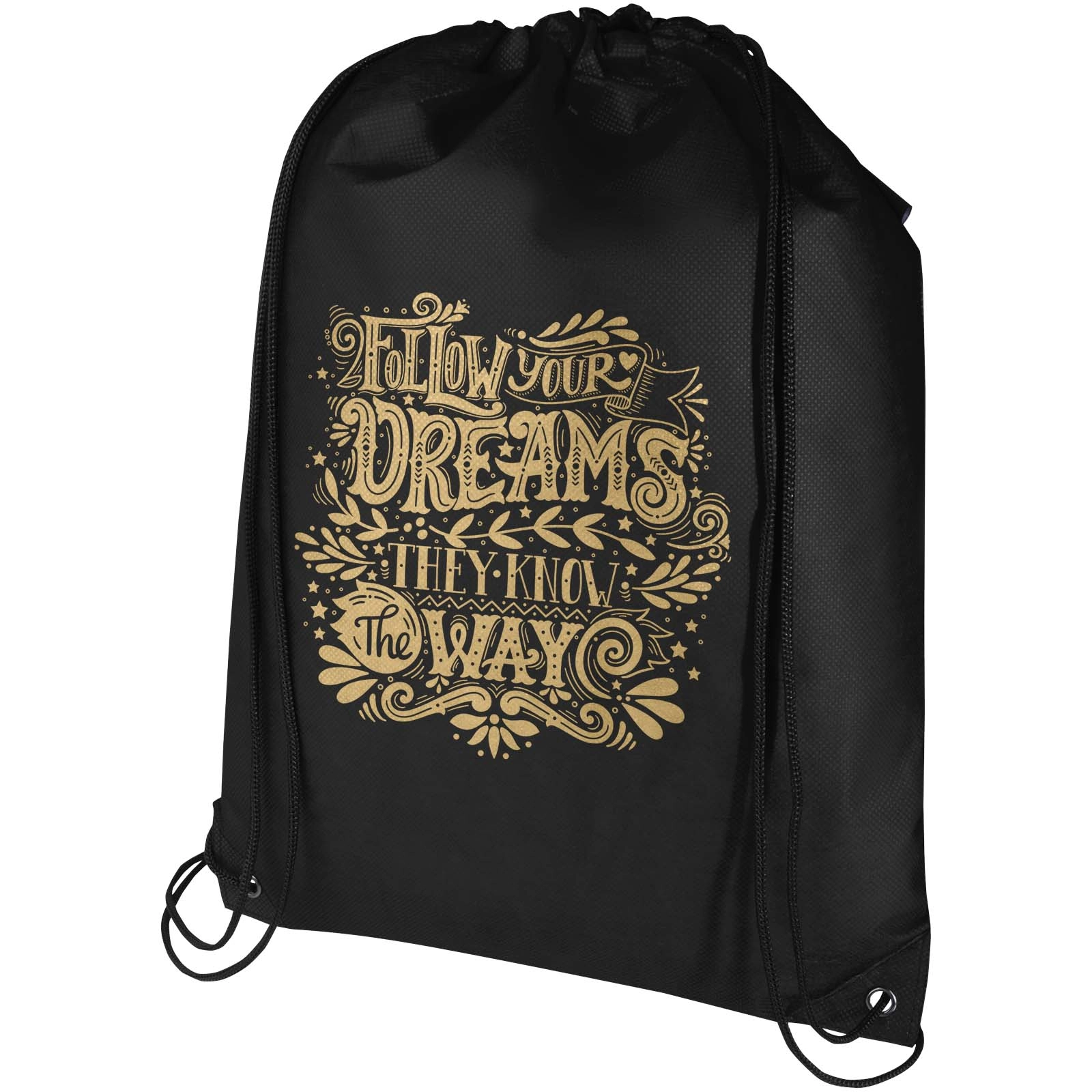 Immagine Borsa con coulisse in tessuto non tessuto riciclato certificato GRS Evergreen - 5L