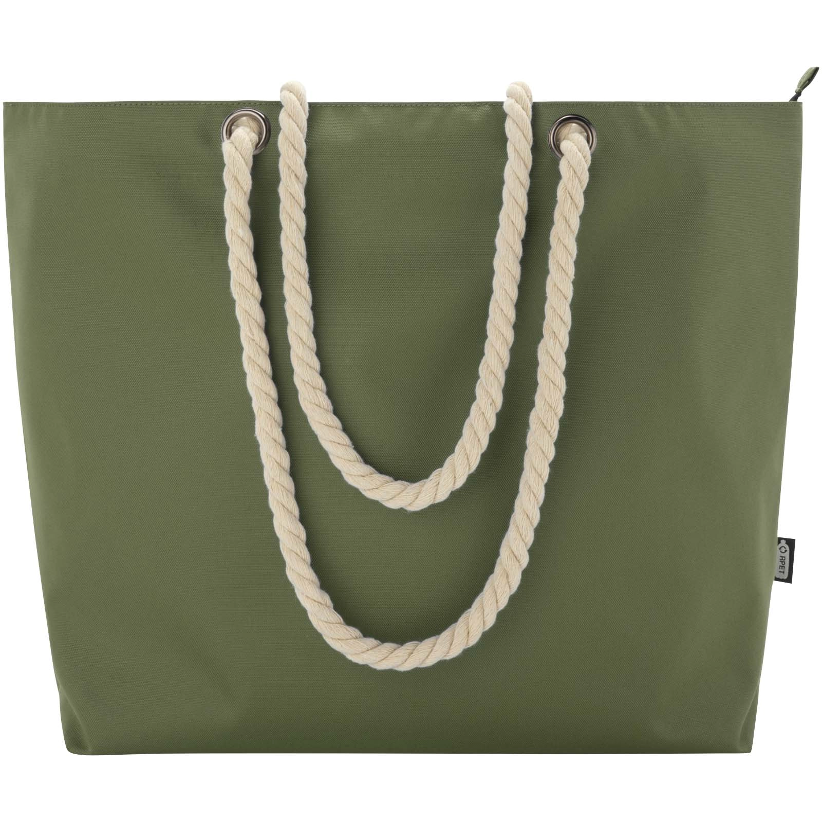 Immagine Tote bag termica da spiaggia in materiale riciclato certificato GRS con manici in corda Panama - 23L