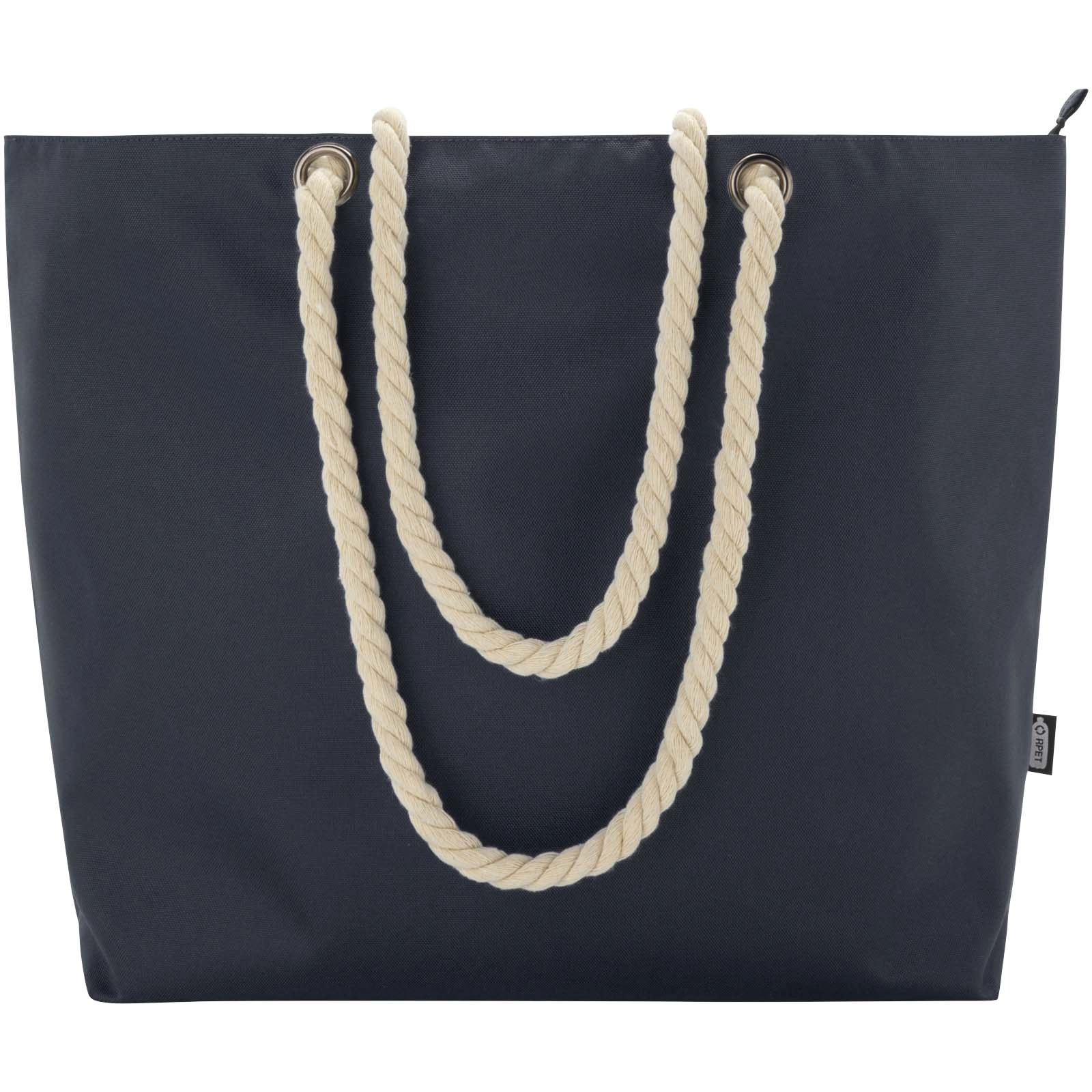 Immagine Tote bag termica da spiaggia in materiale riciclato certificato GRS con manici in corda Panama - 23L