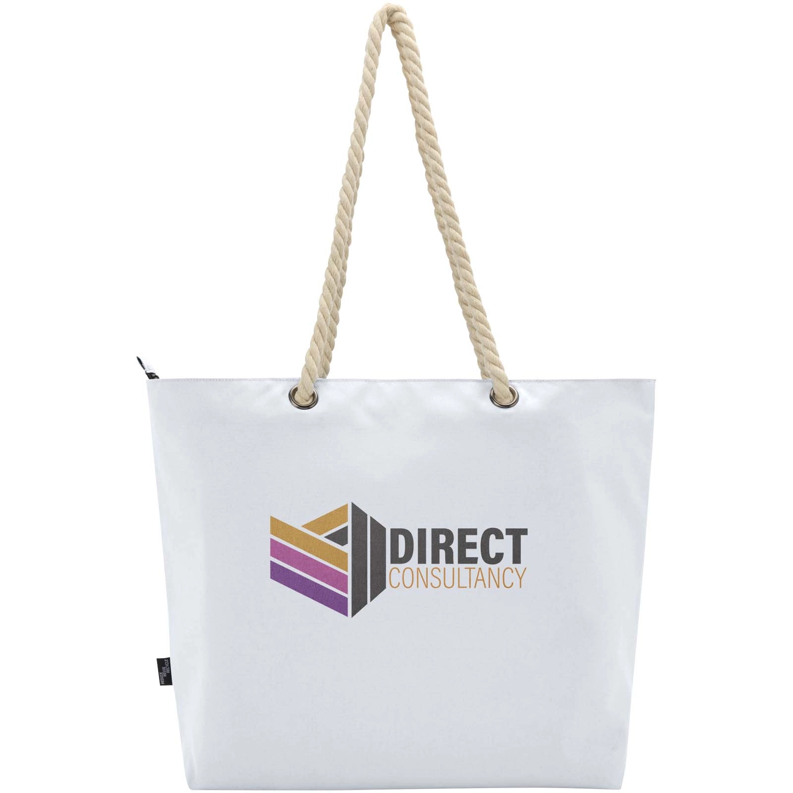 Immagine Tote bag termica da spiaggia in materiale riciclato certificato GRS con manici in corda Panama - 23L