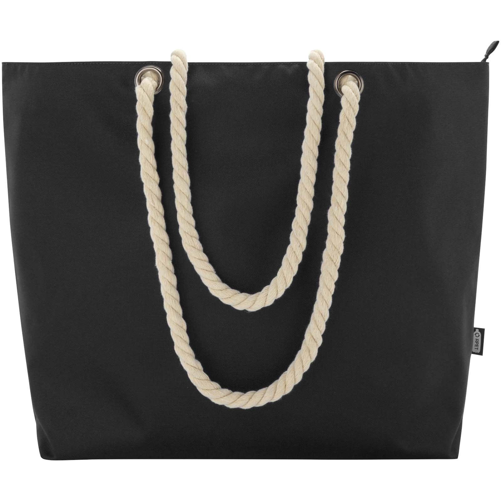 Immagine Tote bag termica da spiaggia in materiale riciclato certificato GRS con manici in corda Panama - 23L