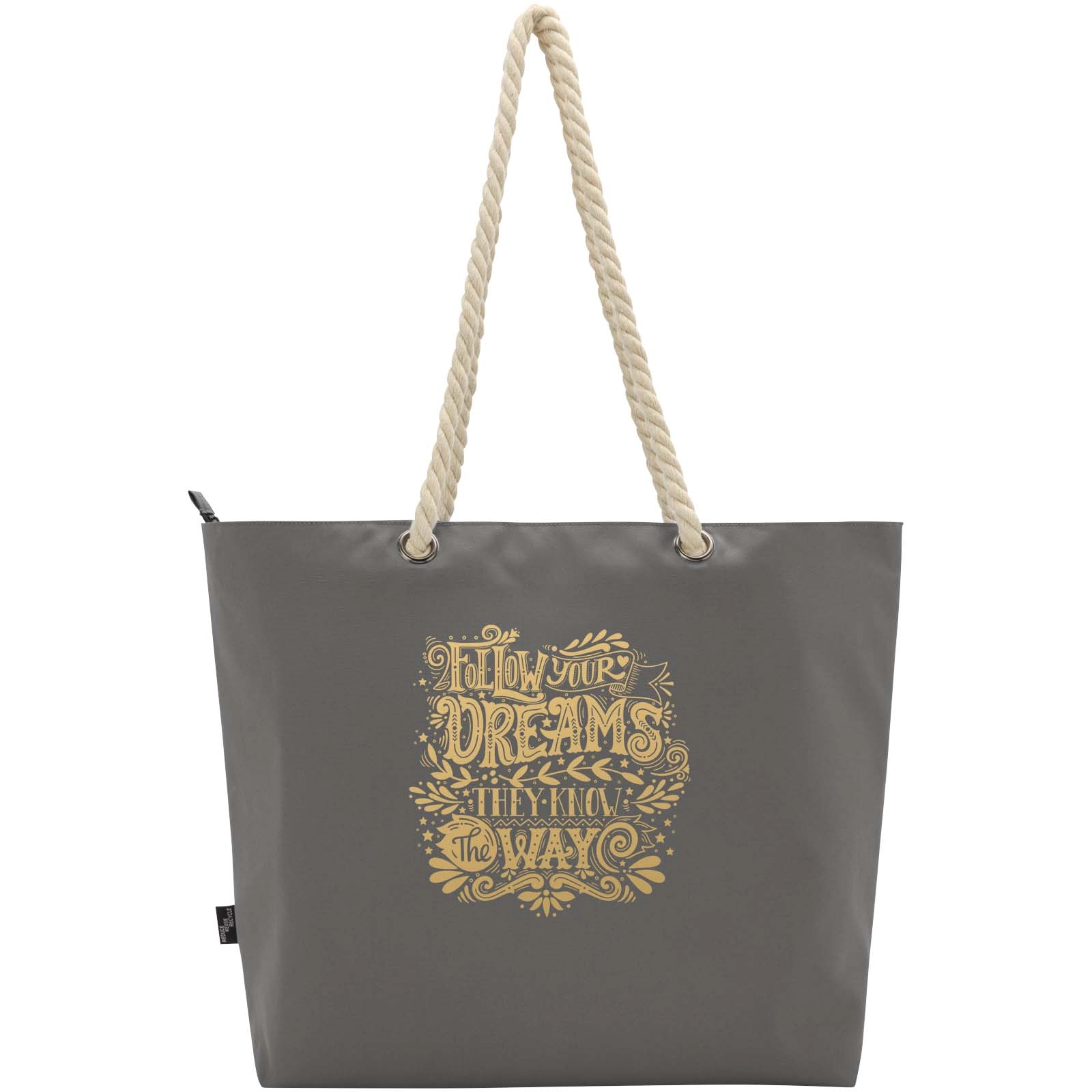 Immagine Tote bag termica da spiaggia in materiale riciclato certificato GRS con manici in corda Panama - 23L