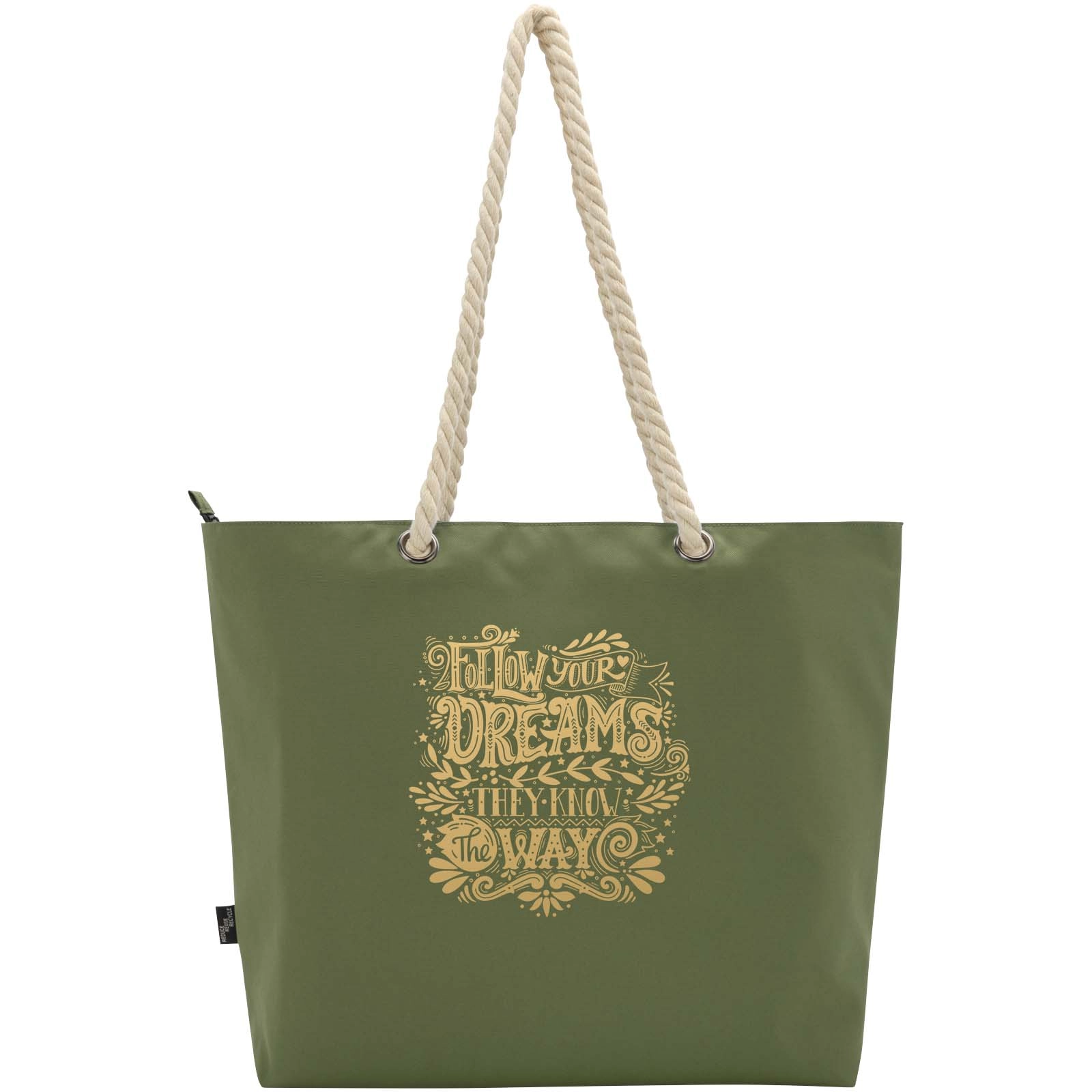 Immagine Tote bag termica da spiaggia in materiale riciclato certificato GRS con manici in corda Panama - 23L