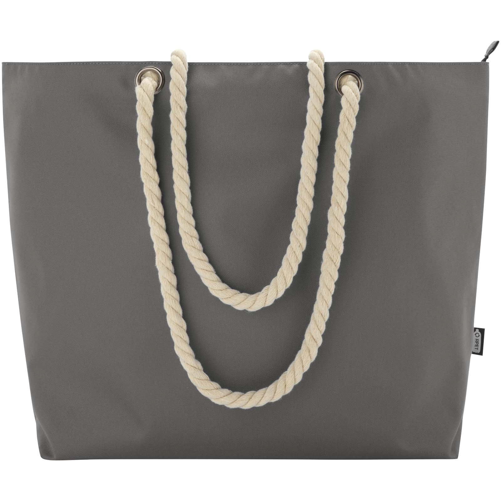 Immagine Tote bag termica da spiaggia in materiale riciclato certificato GRS con manici in corda Panama - 23L