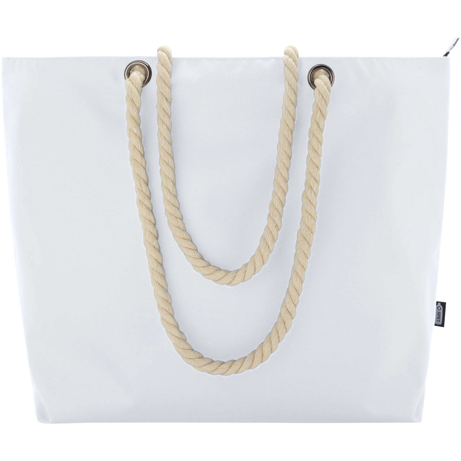 Immagine Tote bag termica da spiaggia in materiale riciclato certificato GRS con manici in corda Panama - 23L