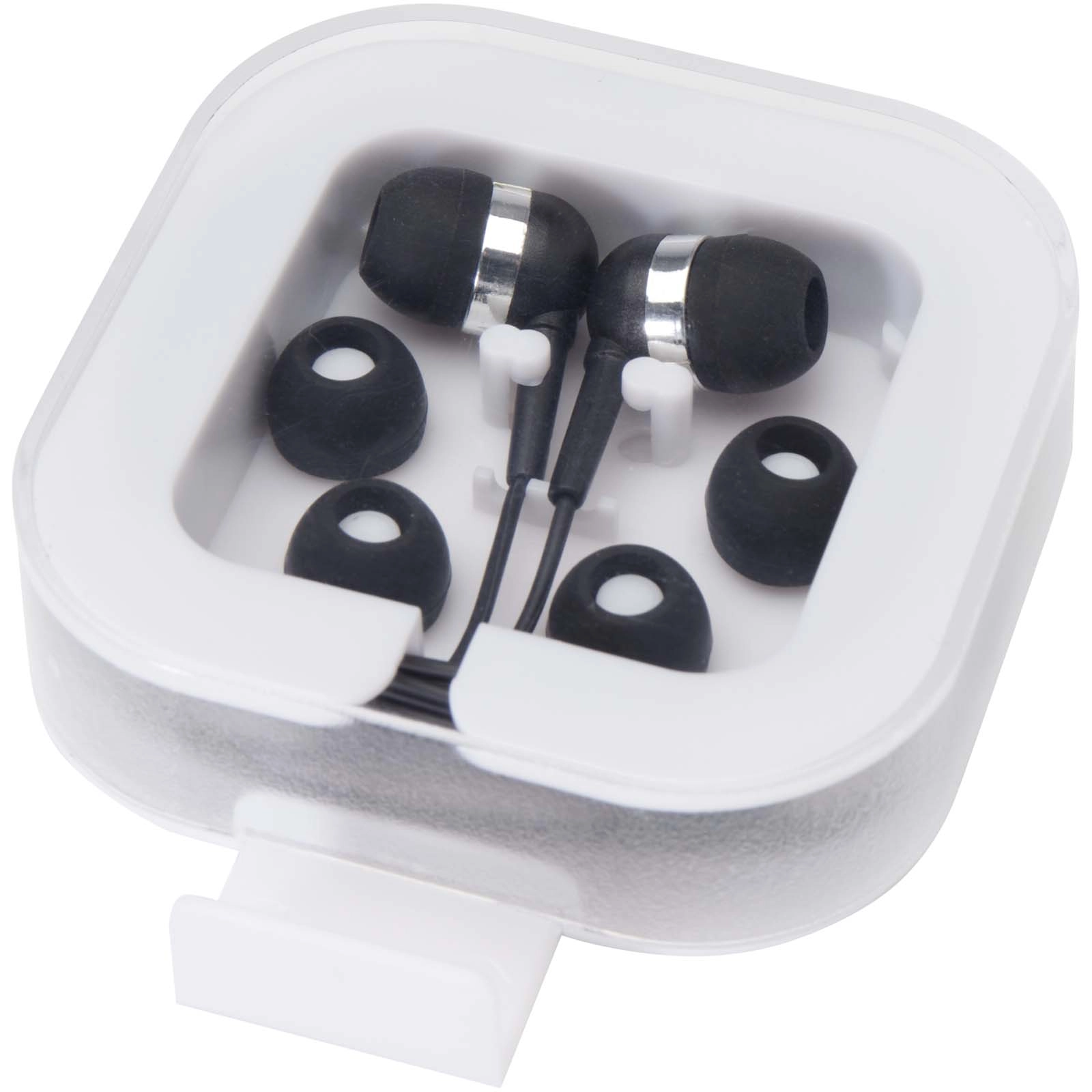 Immagine Auricolari tipo C cablati con astuccio in plastica riciclata Dofida