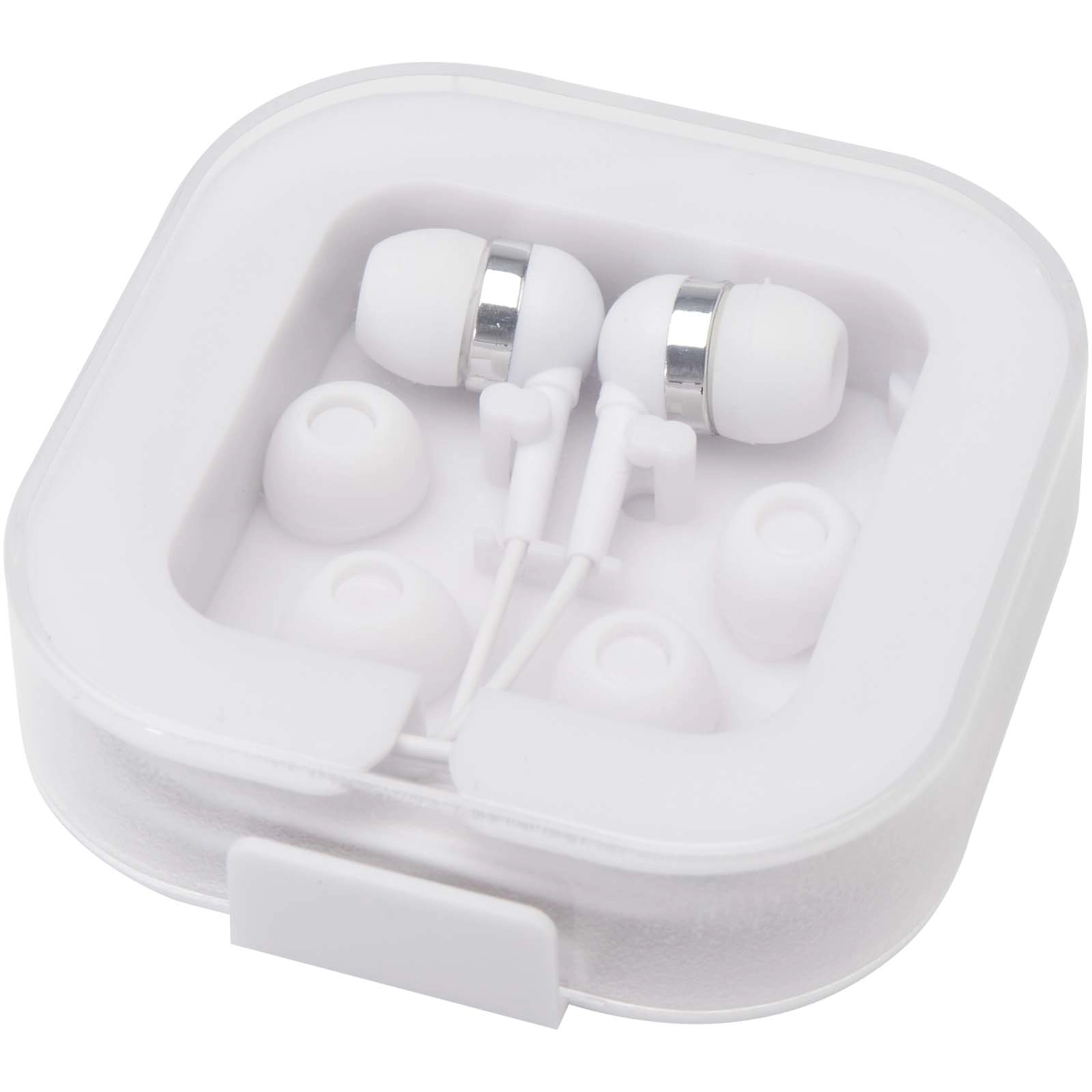 Immagine Auricolari tipo C cablati con astuccio in plastica riciclata Dofida
