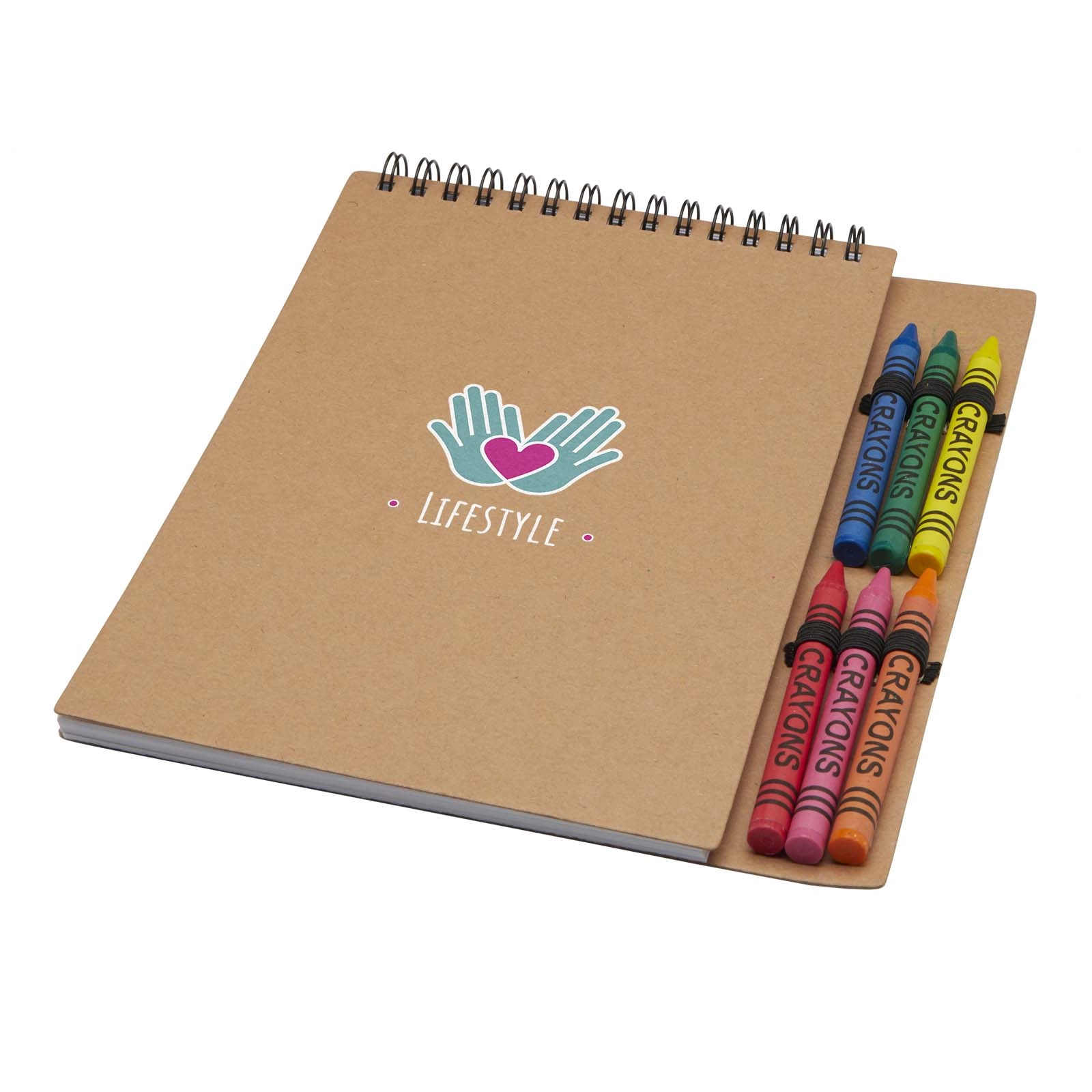 Immagine Quaderno a spirale formato A5 con copertina morbida e set di pastelli Doodle