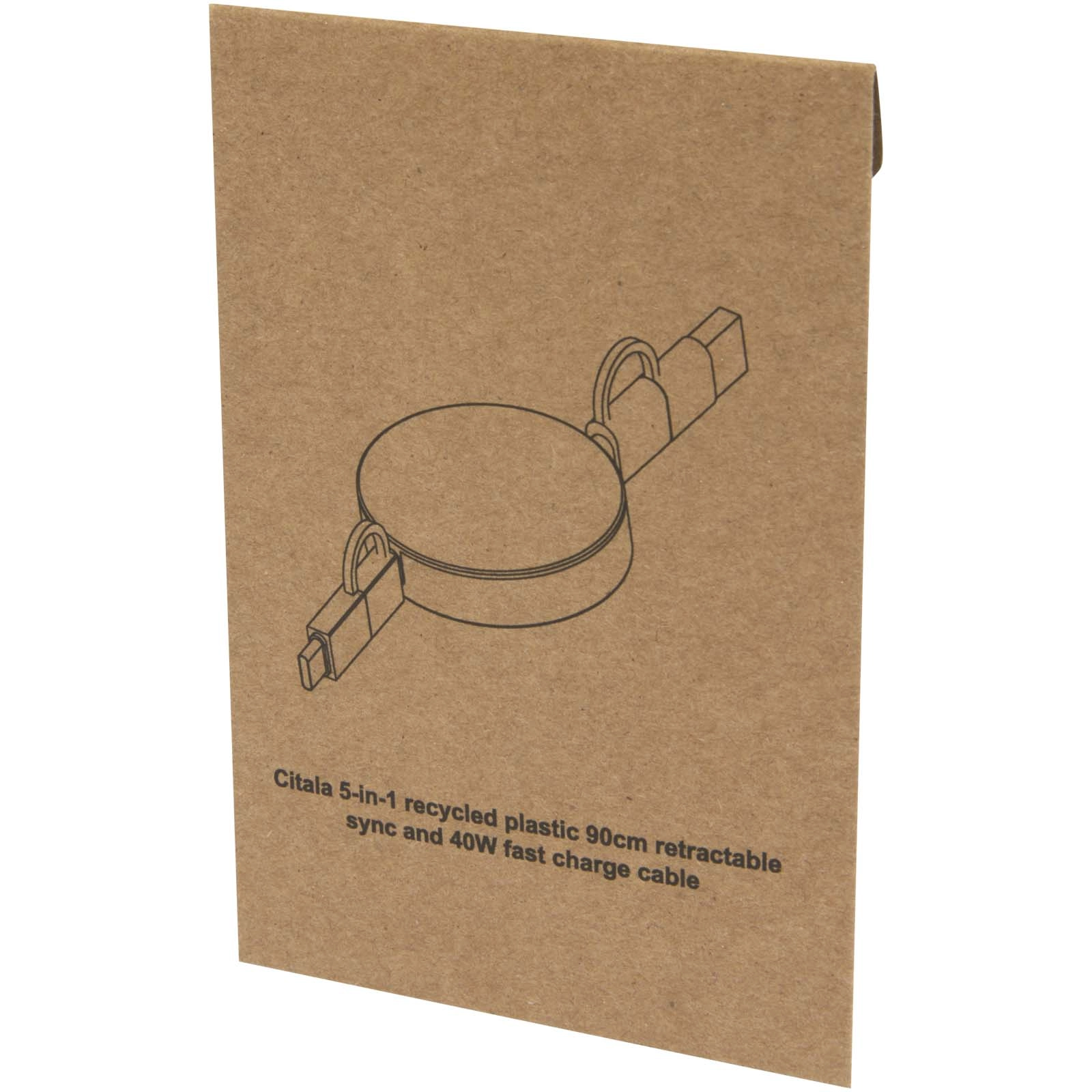 Immagine Cavo 5-in-1 in plastica riciclata retrattile da 90 cm per la sincronizzazione dei dati e la ricarica rapida da 40 W Citala