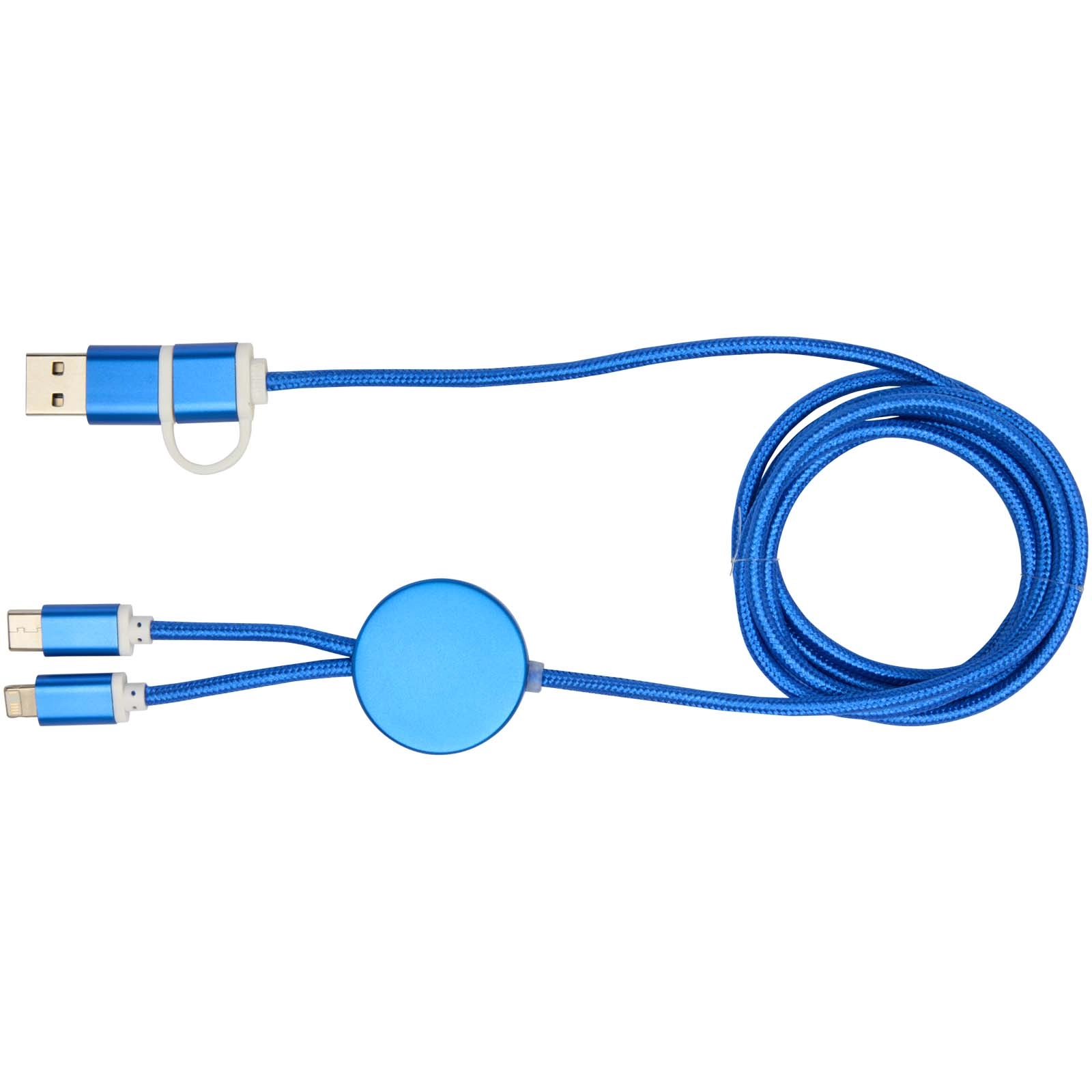 Immagine Cavo 5-in-1 in alluminio e plastica riciclata da 150 cm per la sincronizzazione dei dati e la ricarica rapida da 27 W Alasia