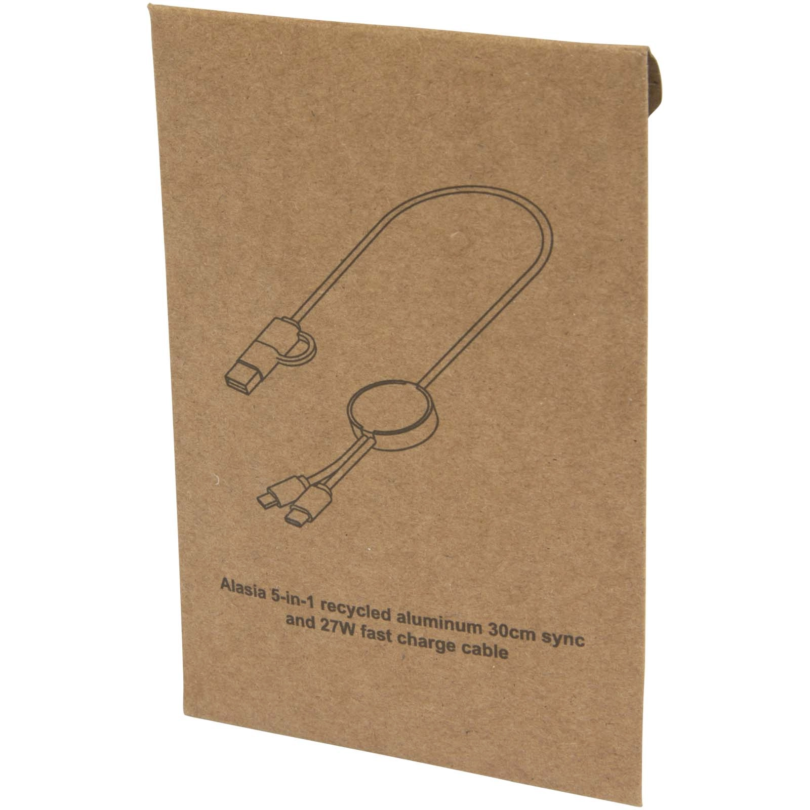 Immagine Cavo 5-in-1 in alluminio e plastica riciclata da 30 cm per la sincronizzazione dei dati e la ricarica rapida da 27 W Alasia