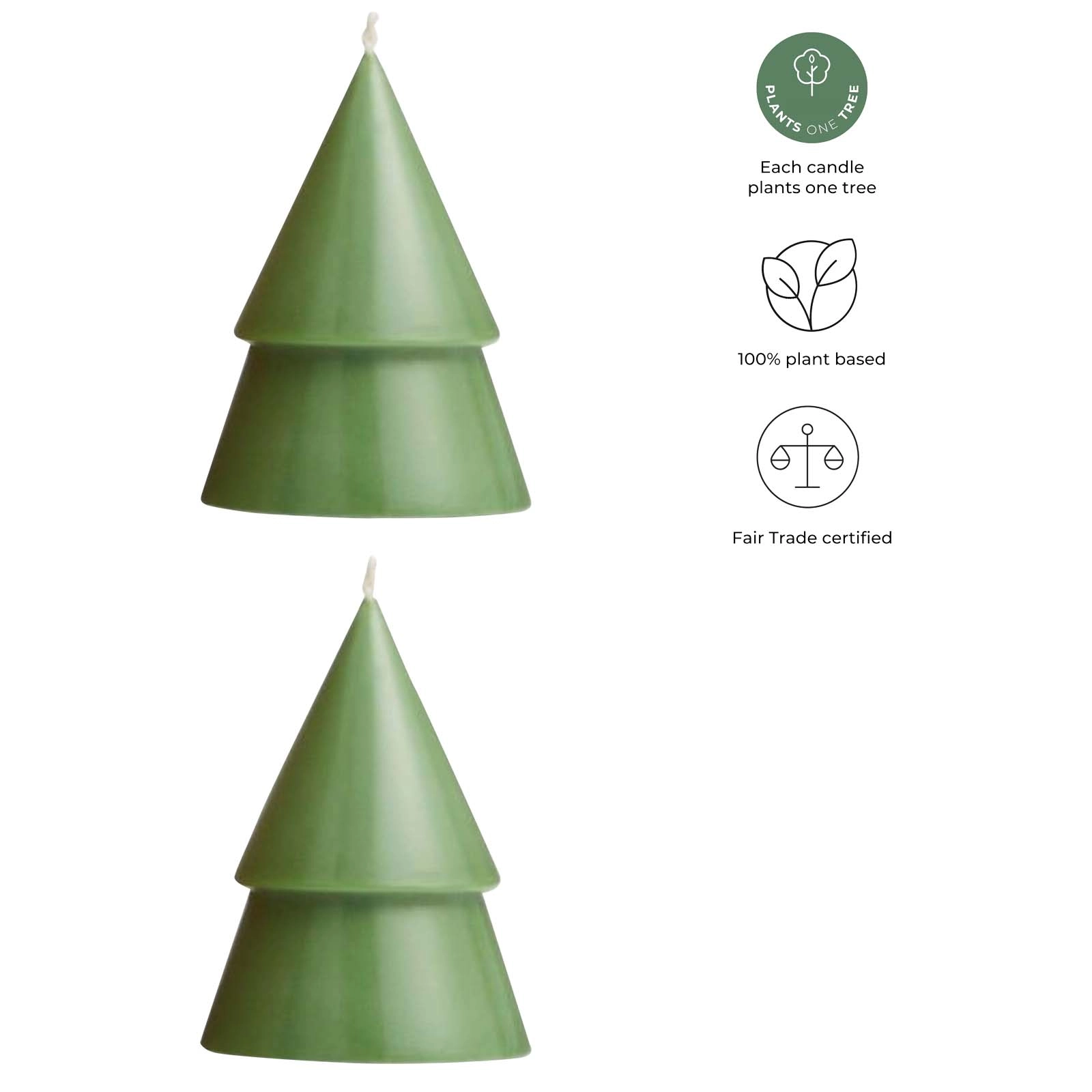 Immagine Set di due Candele a forma di albero di Natale - formato medio Originalhome