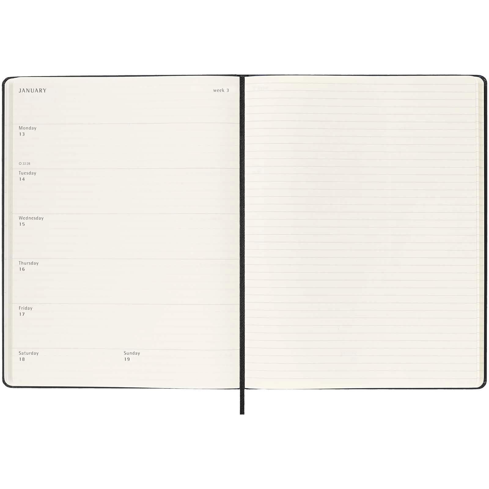 Immagine Agenda settimanale 12 mesi XL con copertina rigida Moleskine