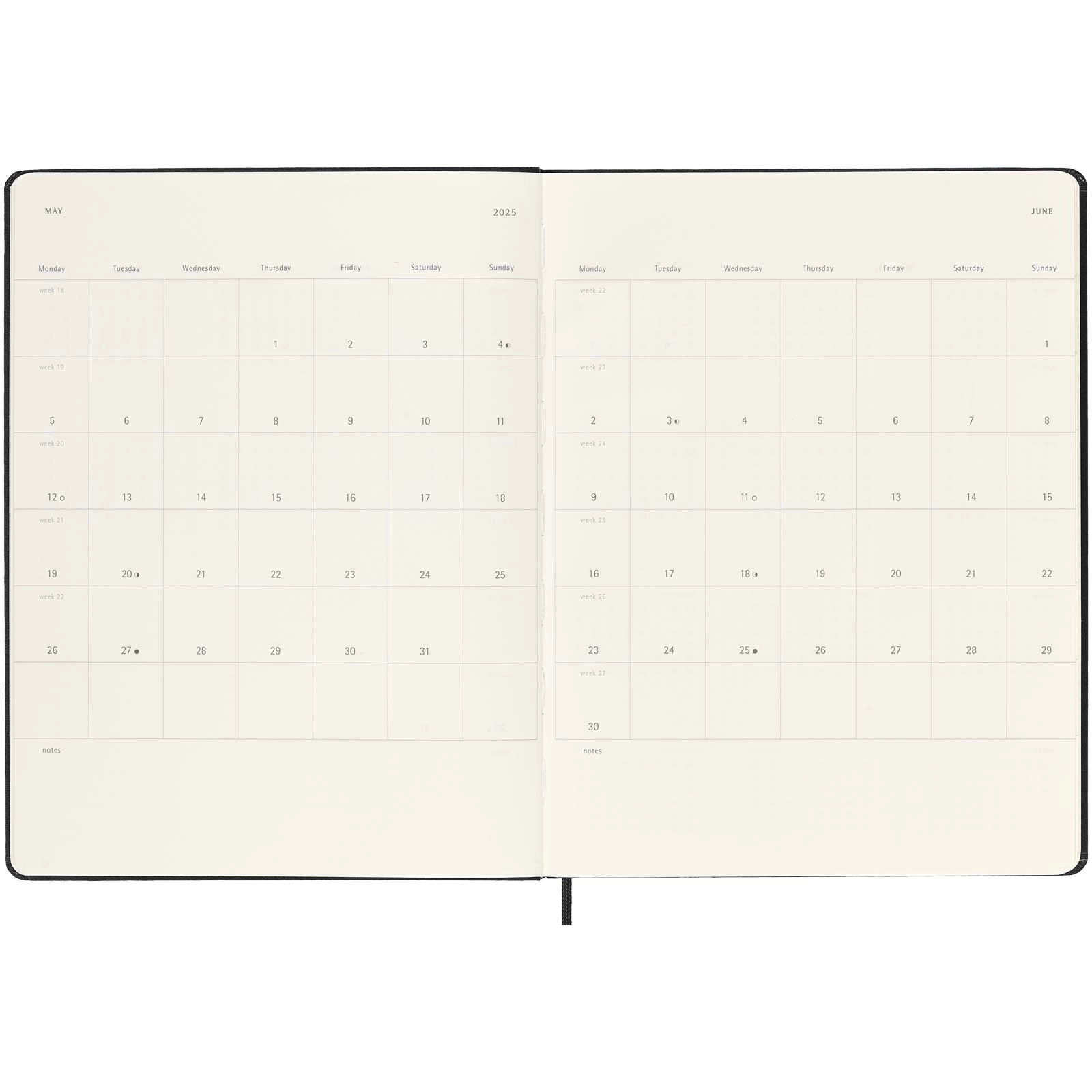 Immagine Agenda settimanale 12 mesi XL con copertina rigida Moleskine