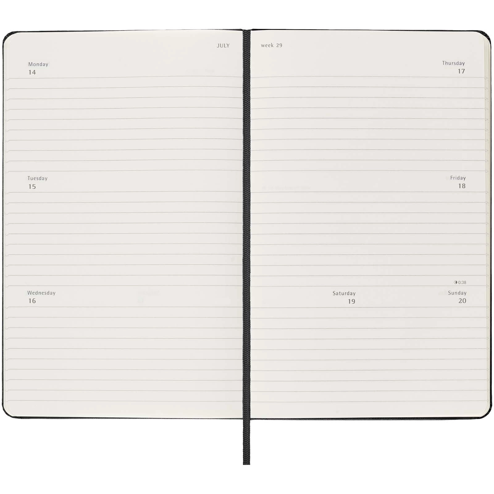 Immagine Agenda settimanale orizzontale 12 mesi formato L con copertina rigida Moleskine