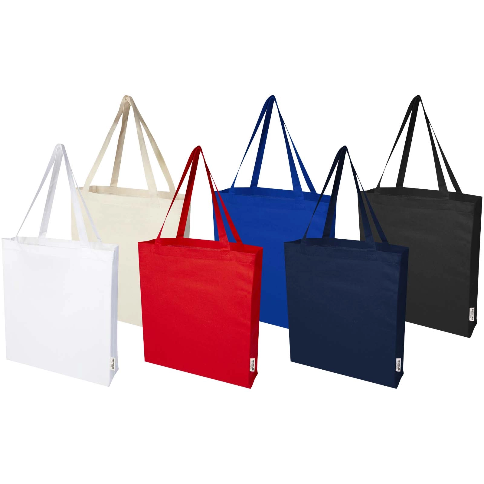 Immagine Tote bag a soffietto in cotone riciclato certificato GRS da 140 g/m² Madras