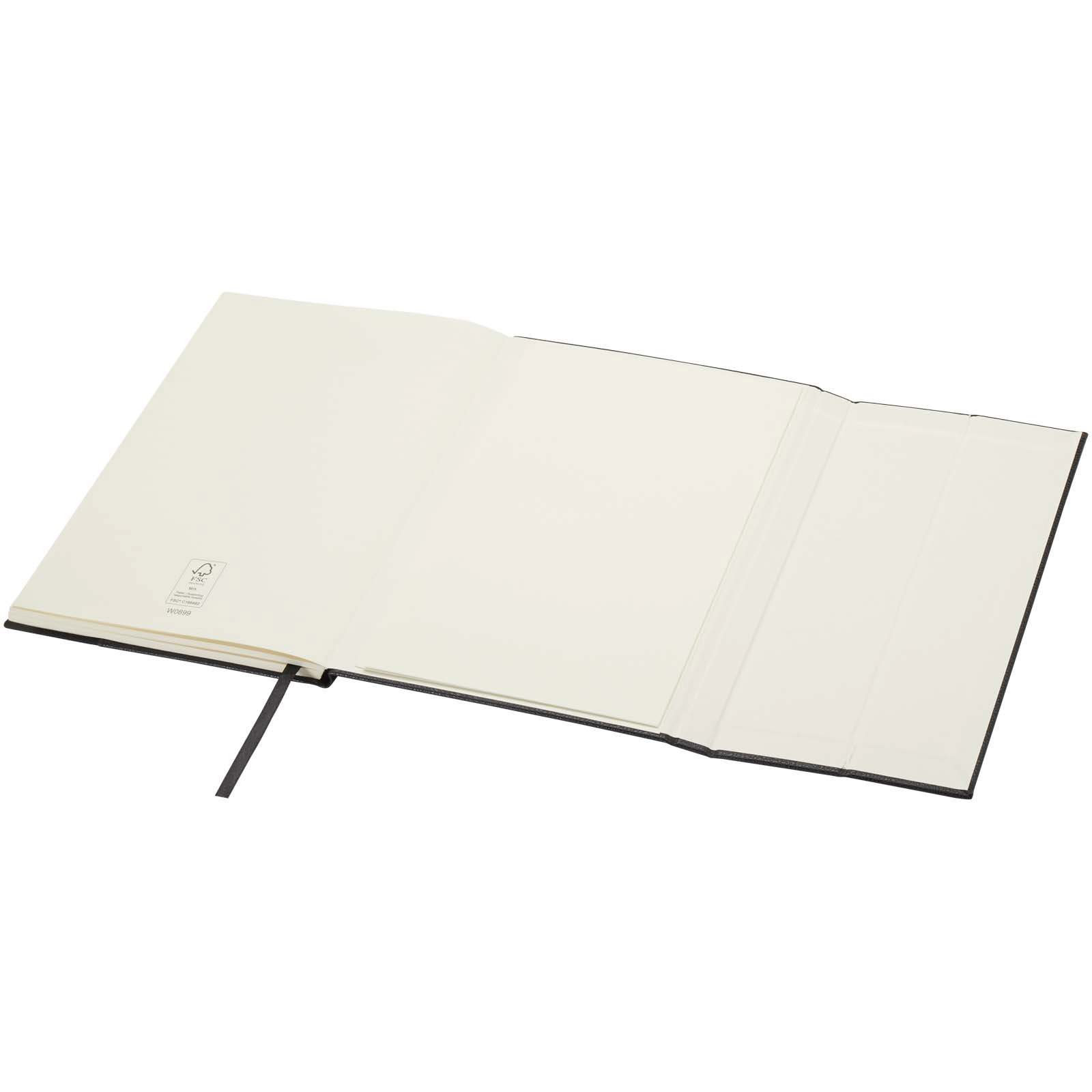 Immagine Blocco note formato A5 con copertina rigida in fibre di cuoio riciclate Alejandra