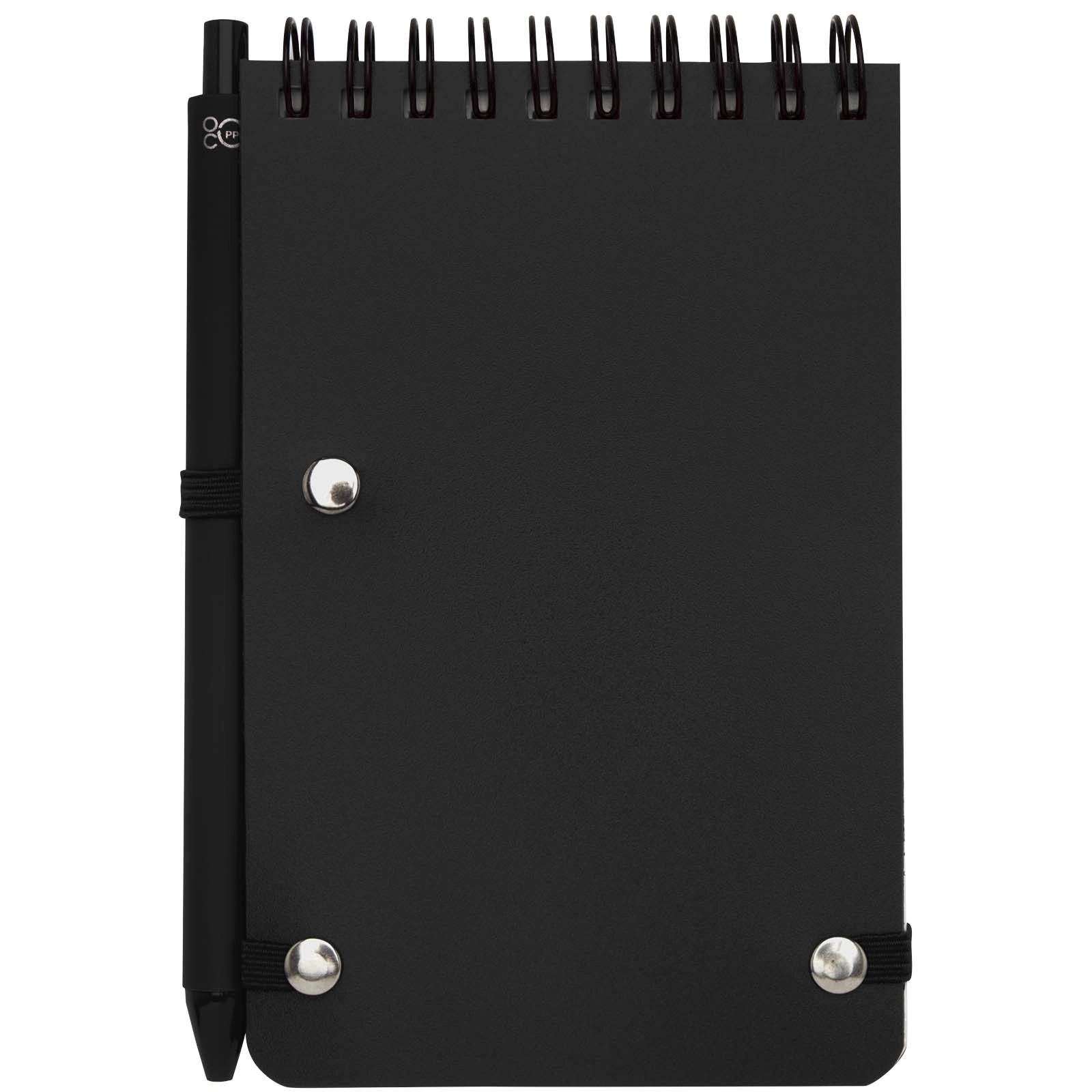Immagine Blocco note formato A6 con copertina rigida in plastica recuperata in prossimità degli oceani e penna a sfera Thalaasa (inchiostro nero)