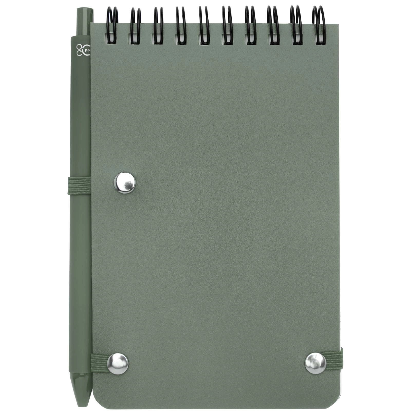 Immagine Blocco note formato A6 con copertina rigida in plastica recuperata in prossimità degli oceani e penna a sfera Thalaasa (inchiostro nero)