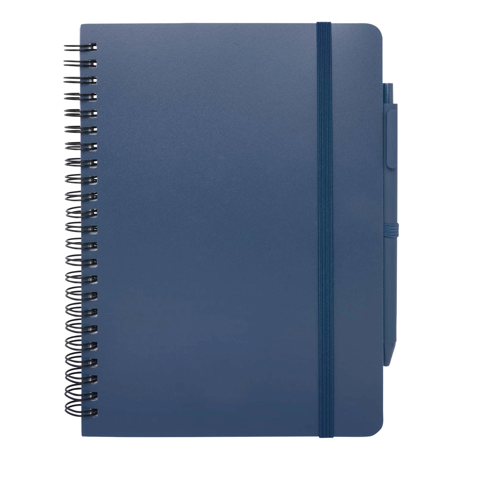 Immagine Blocco note formato A5 con copertina rigida in plastica recuperata in prossimità degli oceani e penna a sfera Thalaasa (inchiostro nero)