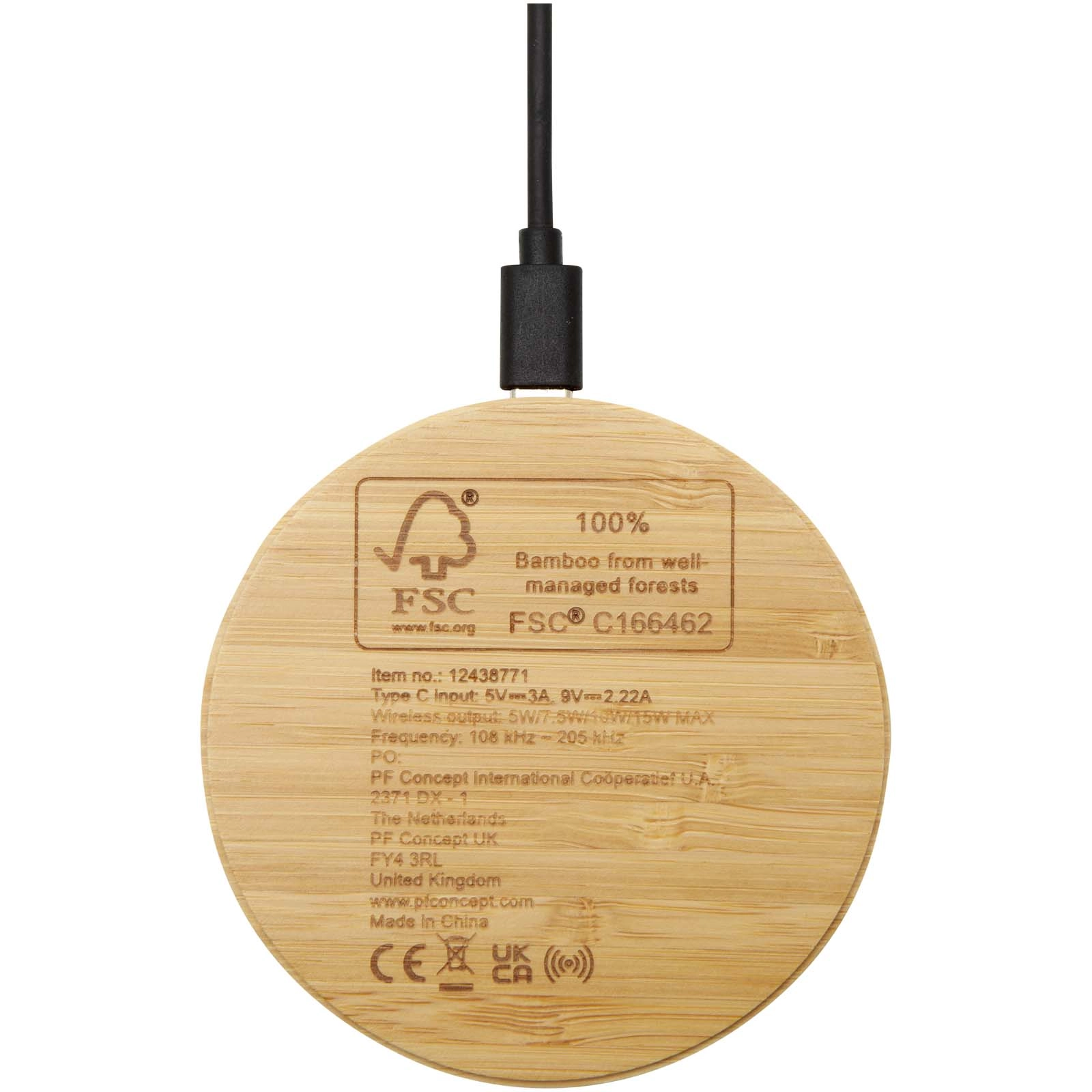 Immagine Stazione di ricarica wireless in bambù da 15 W Essence