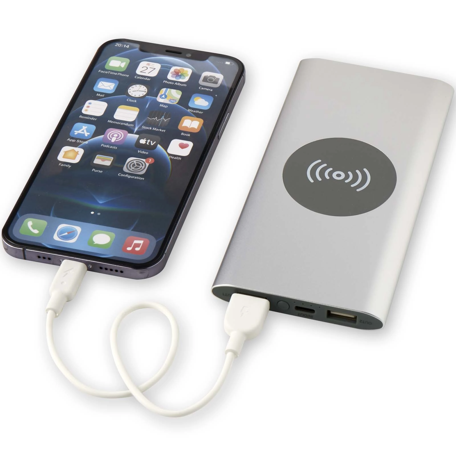 Immagine Power bank wireless da 8000 mAh Type C in alluminio riciclato Juice