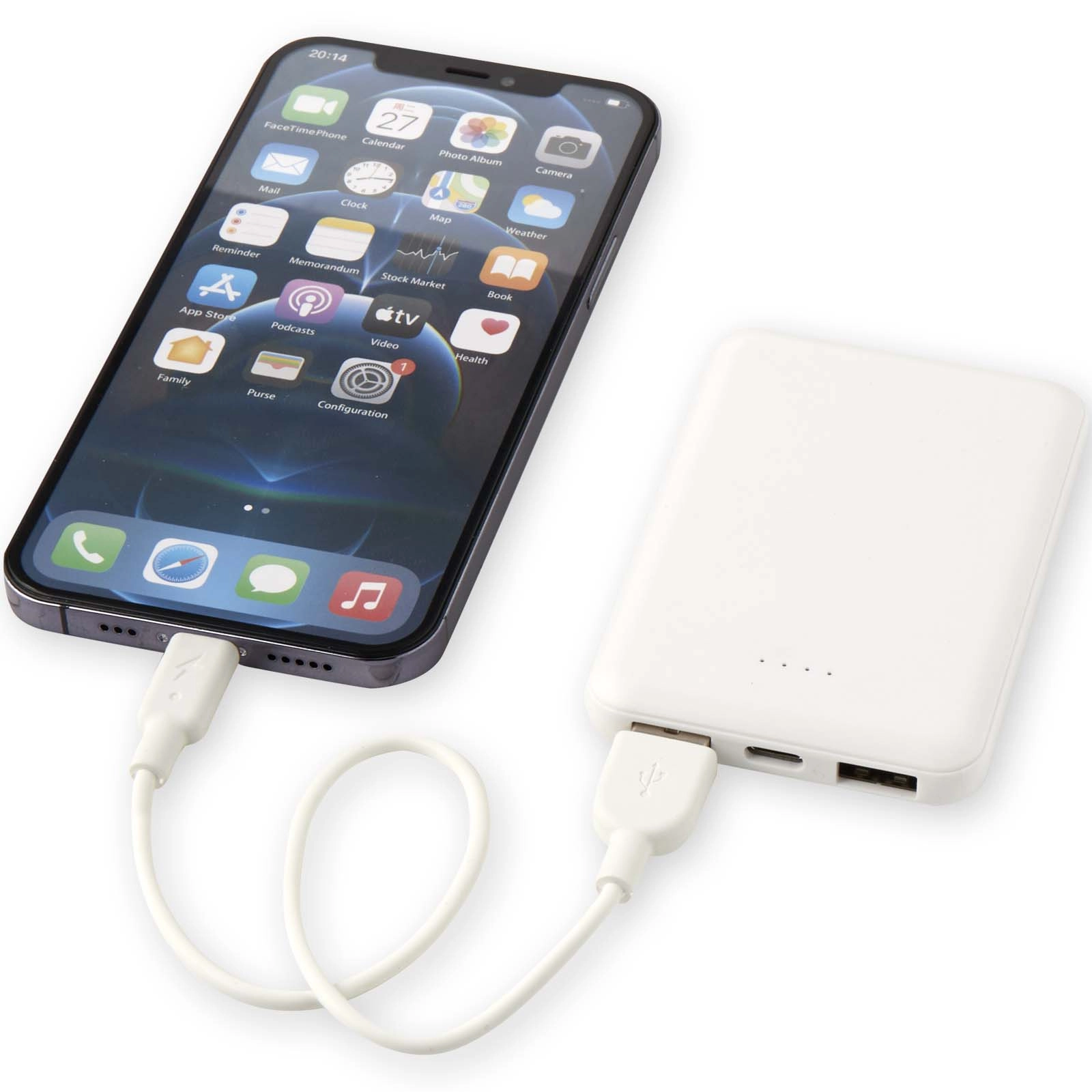 Immagine Power bank da 5000 mAh di Tipo C in plastica riciclata Asama