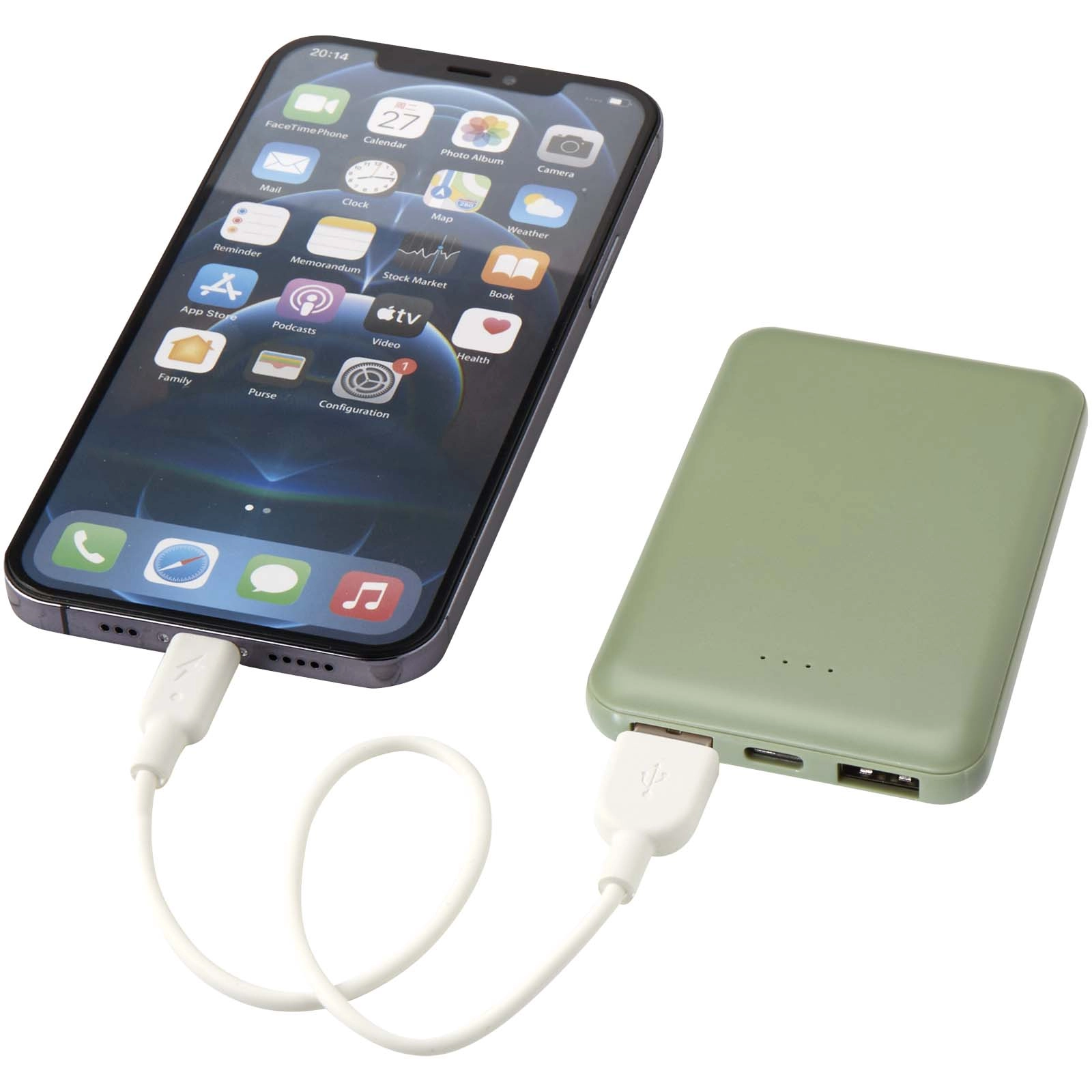 Immagine Power bank da 5000 mAh di Tipo C in plastica riciclata Asama