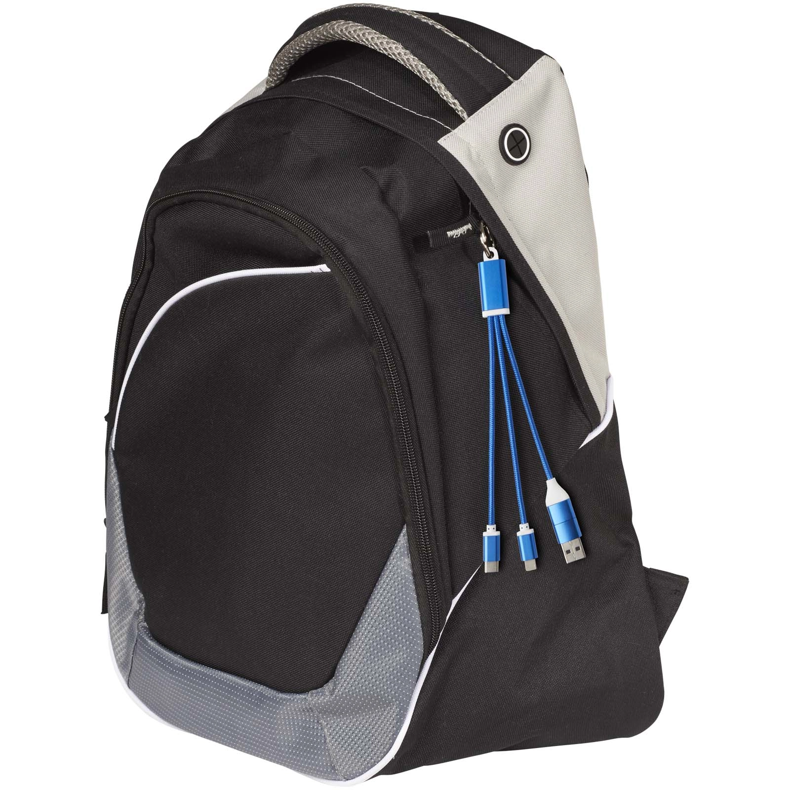 Immagine Cavo di ricarica in alluminio riciclato 4 in 1 con portachiavi Metal