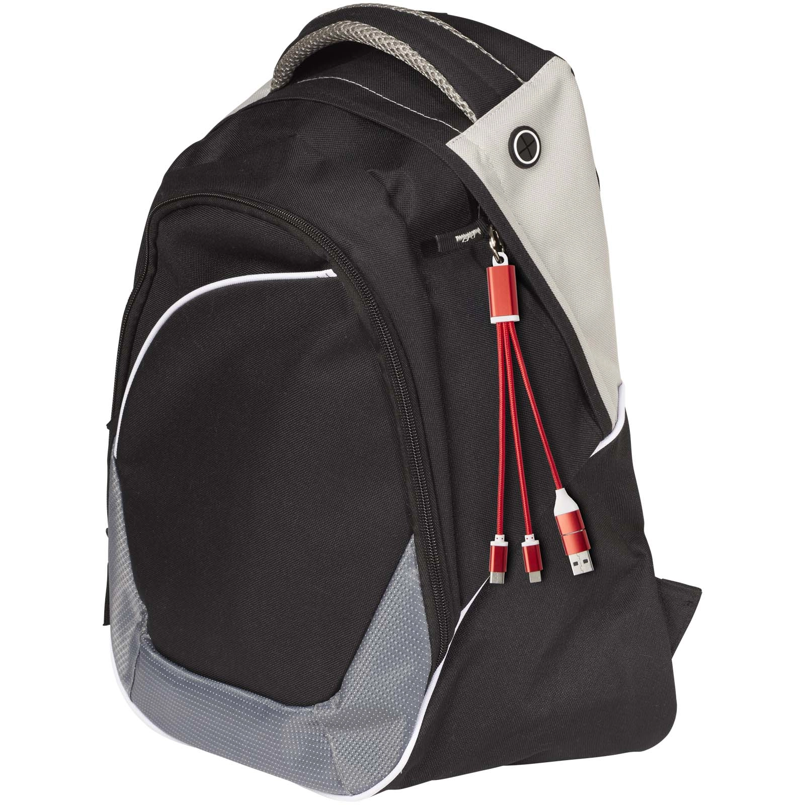 Immagine Cavo di ricarica in alluminio riciclato 4 in 1 con portachiavi Metal
