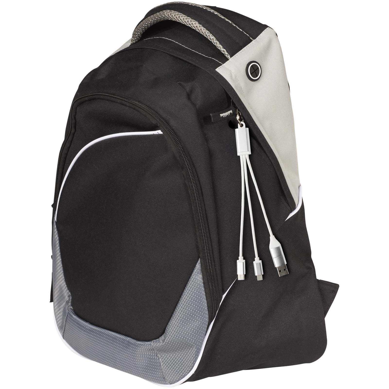 Immagine Cavo di ricarica in alluminio riciclato 4 in 1 con portachiavi Metal