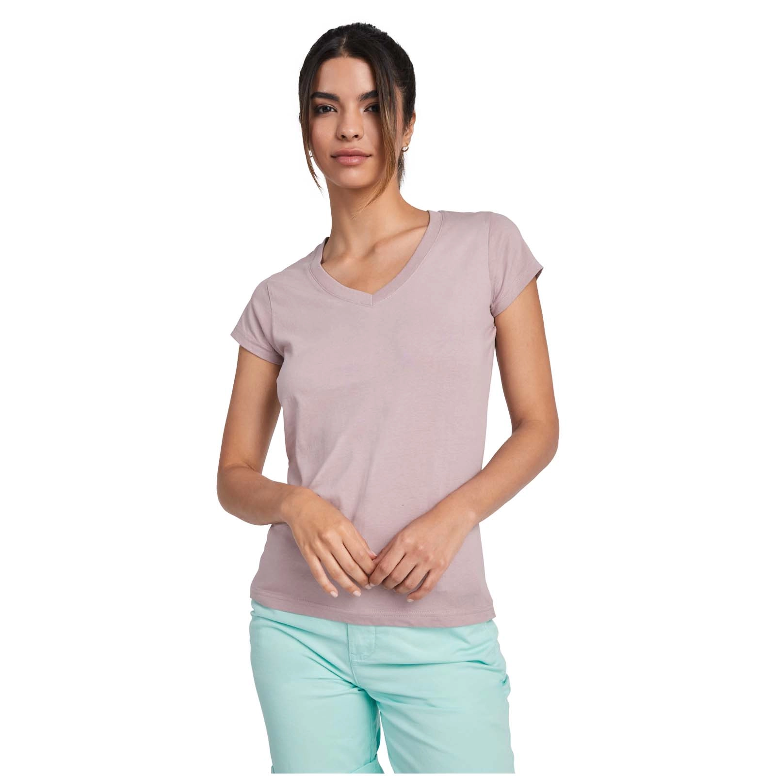 Immagine T-shirt a maniche corte con scollo a V da donna Victoria